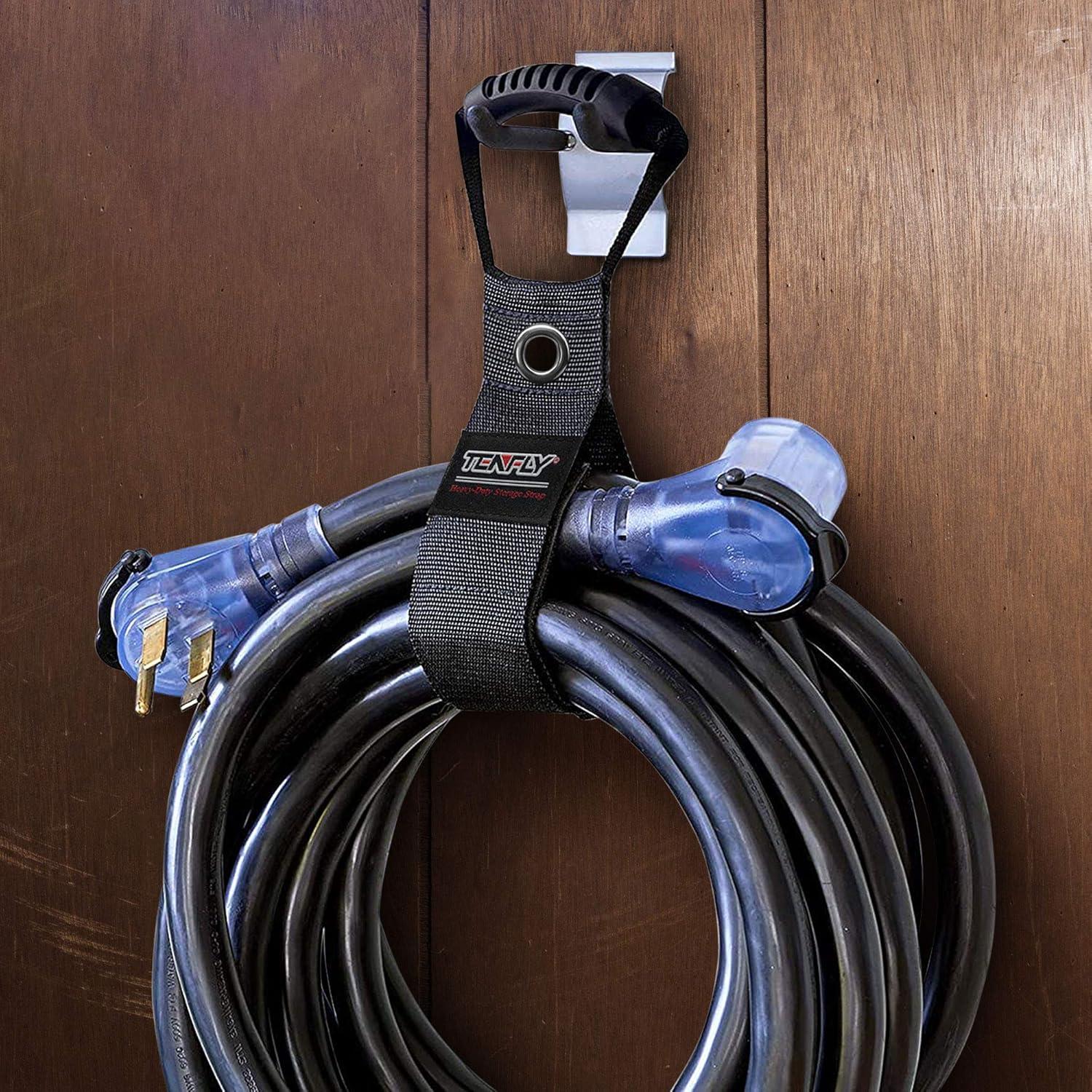 4 Organizadores de Cables de Extensión TENFLY 71 cm Negro