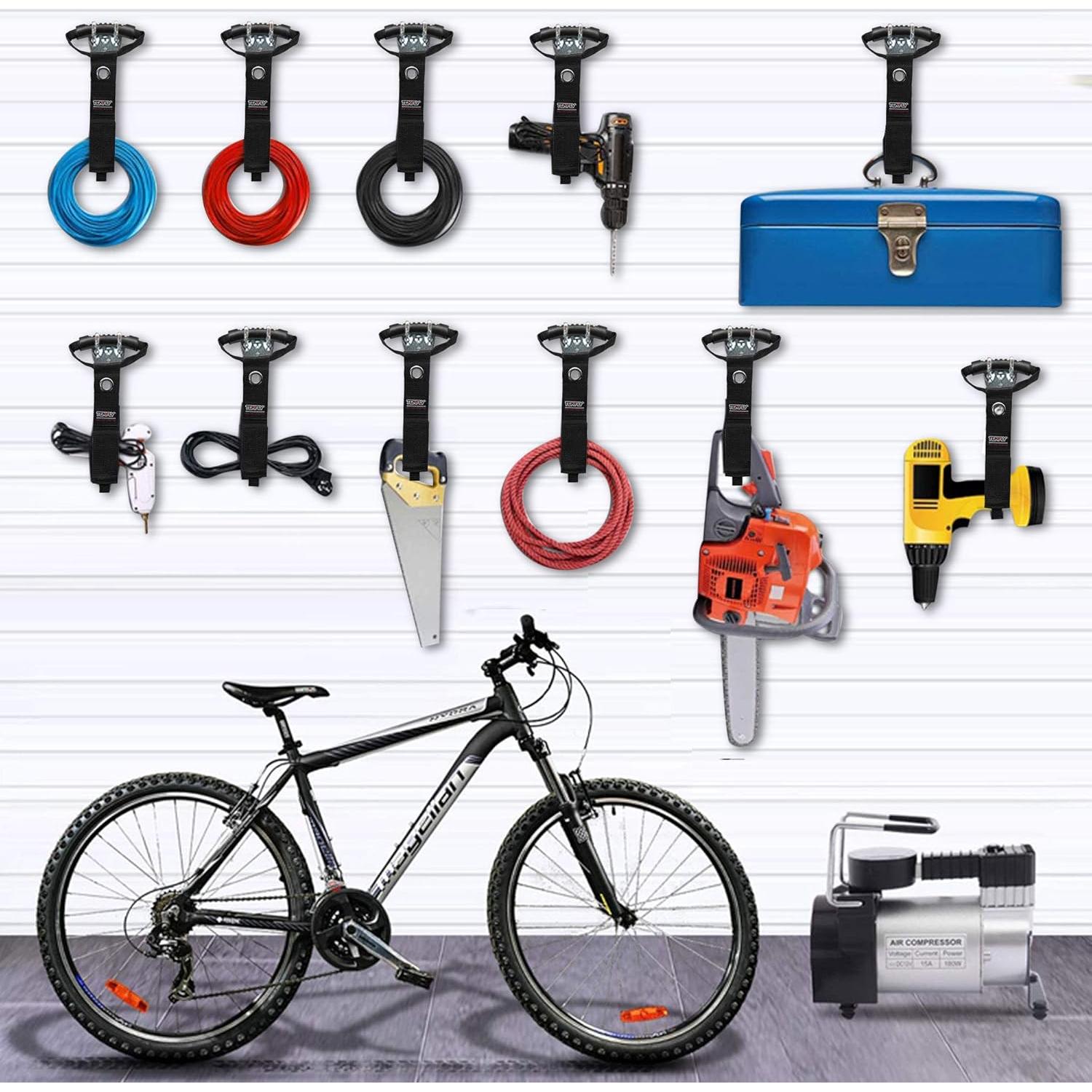 4 Organizadores de Cables de Extensión TENFLY 71 cm Negro