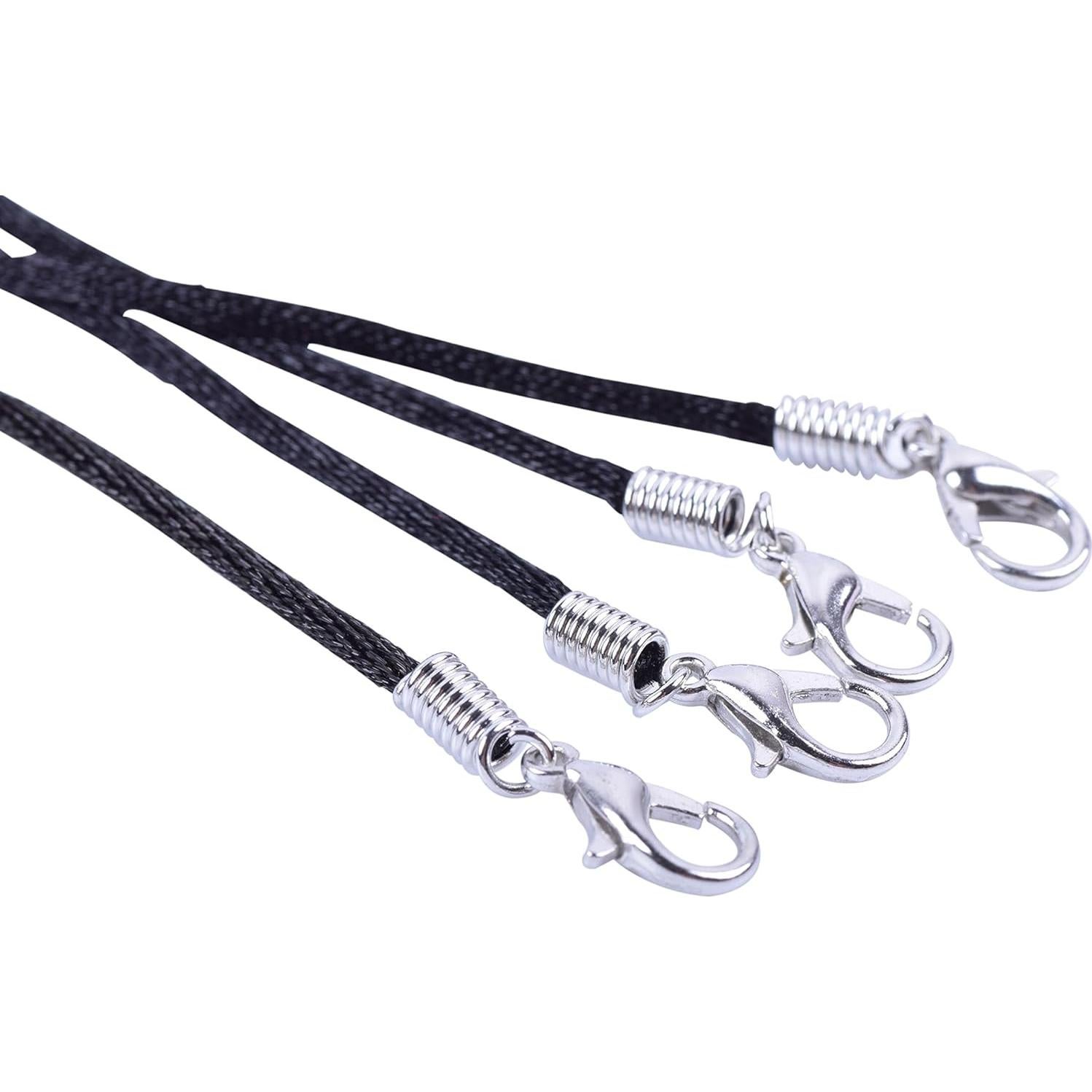 Cordón de Collar de Seda Satinada Negra KONMAY 50pcs 2mm 61cm