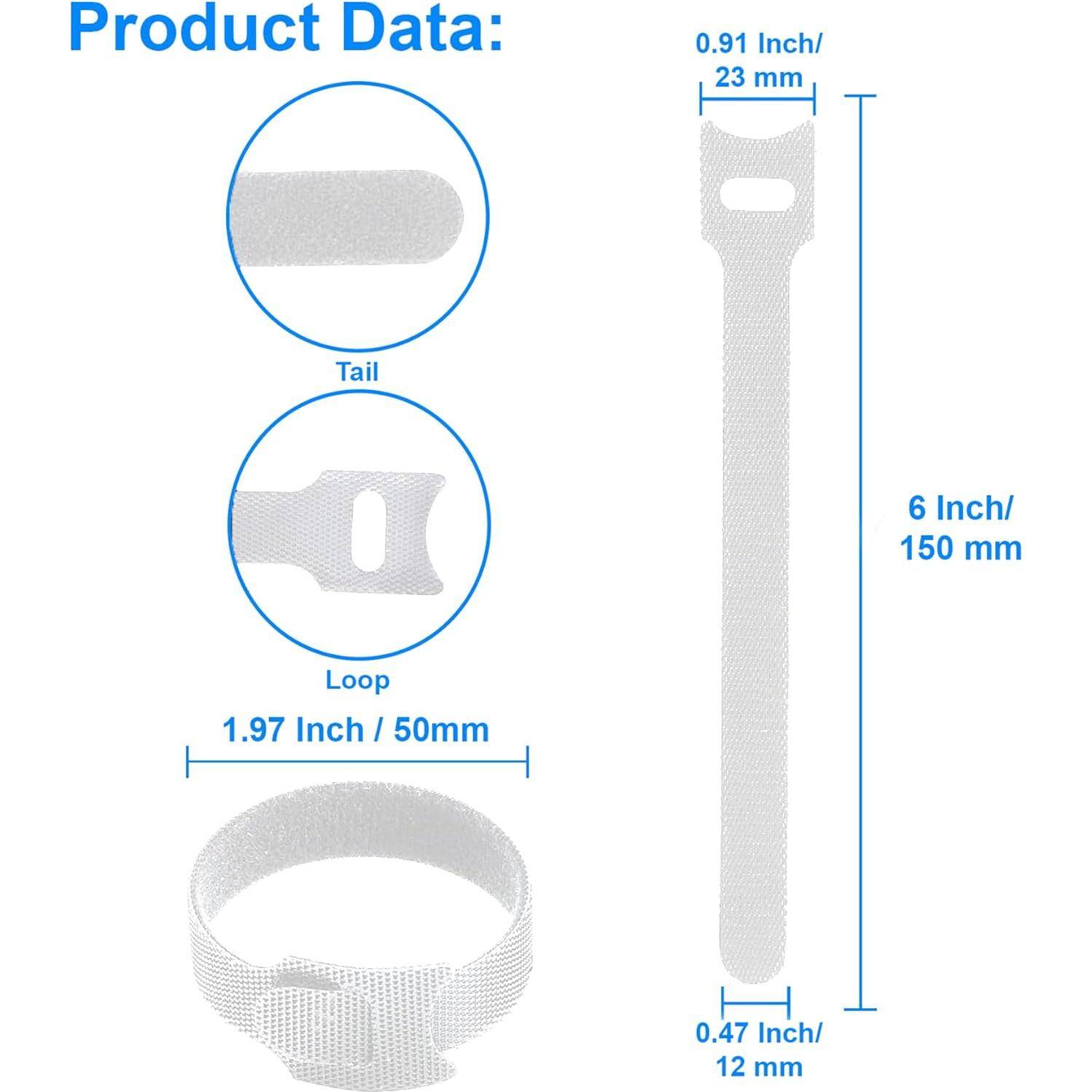 Bridas Reutilizables 60 Pcs California JOS 15.24 cm Nylon Blanco