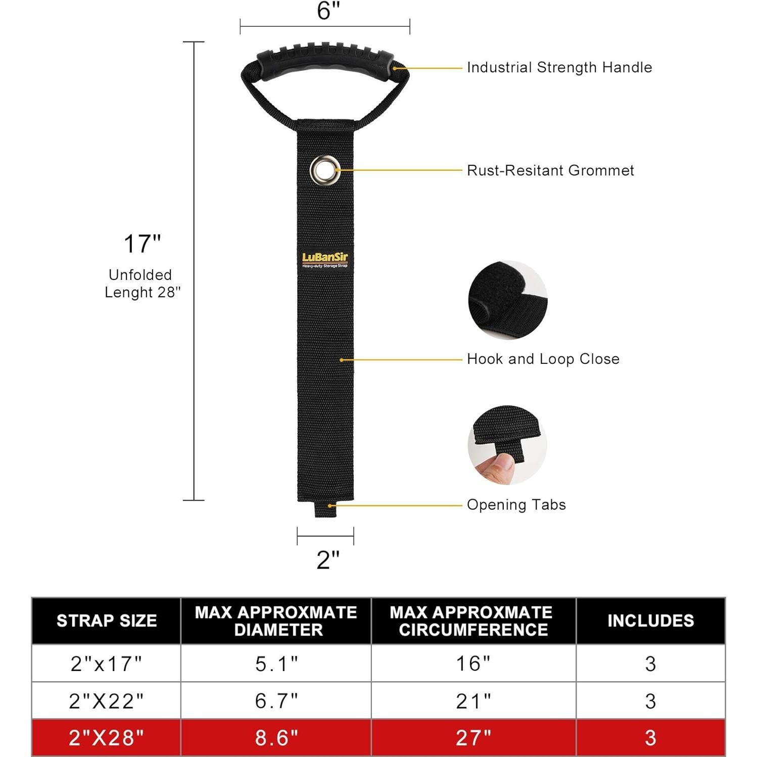 Organizador de Cables LuBanSir 3 Piezas 71 cm Nylon Negro