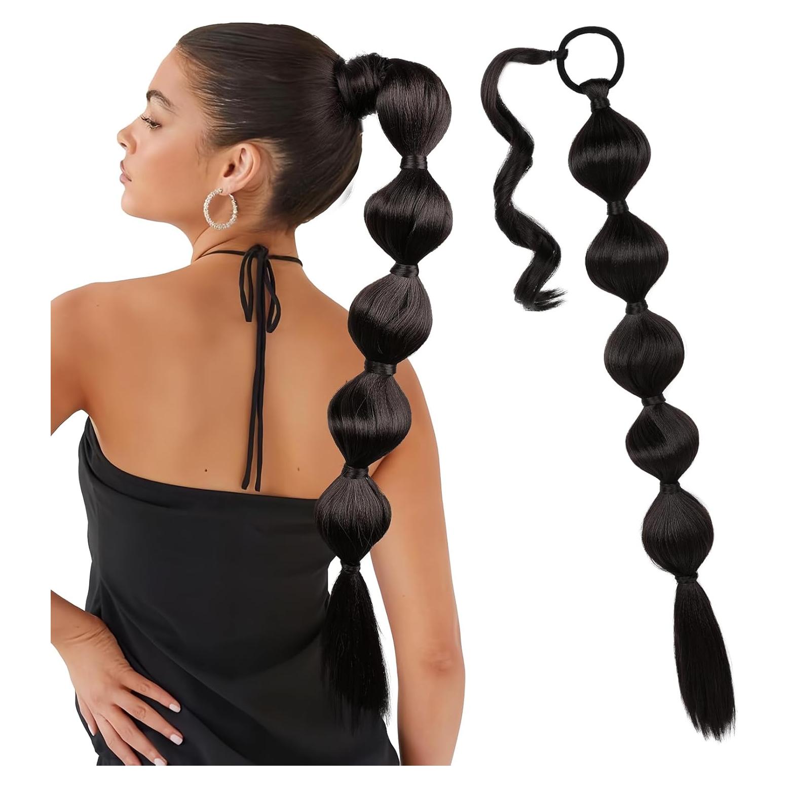 Extensión de Cola de Caballo Bubble LONAI 71 cm Marrón Negro