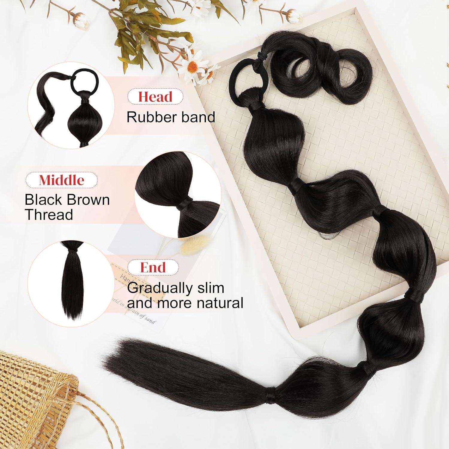 Extensión de Cola de Caballo Bubble LONAI 71 cm Marrón Negro