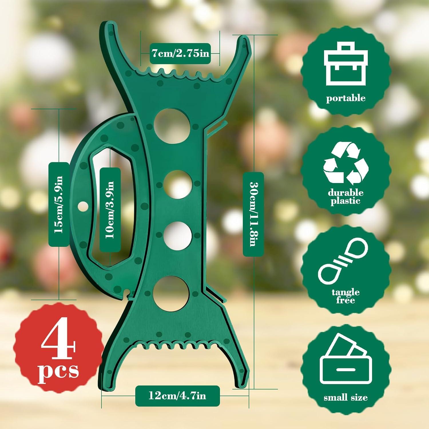 4 Soportes de Almacenamiento de Luces Navidad SUNXIZ Verde