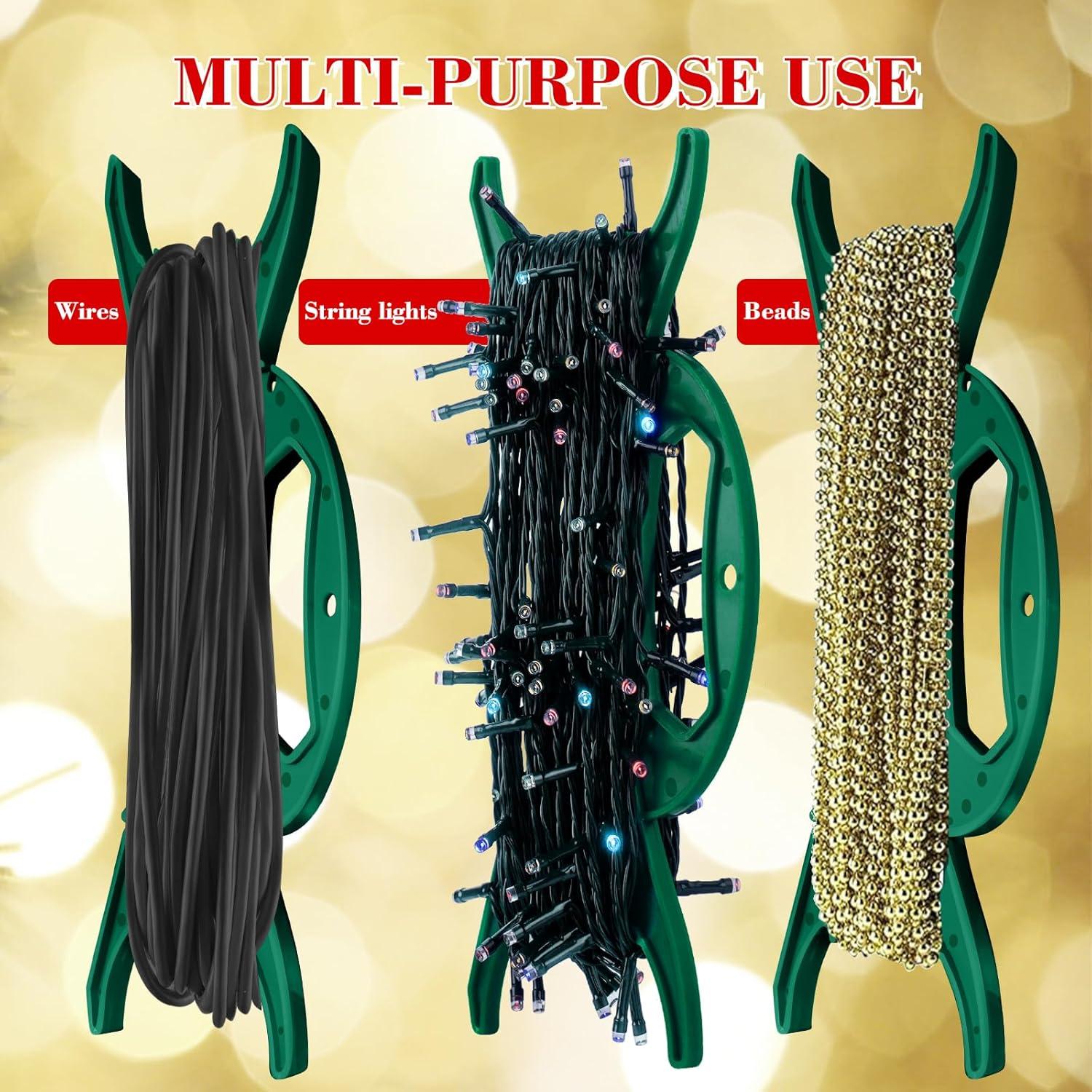 4 Soportes de Almacenamiento de Luces Navidad SUNXIZ Verde