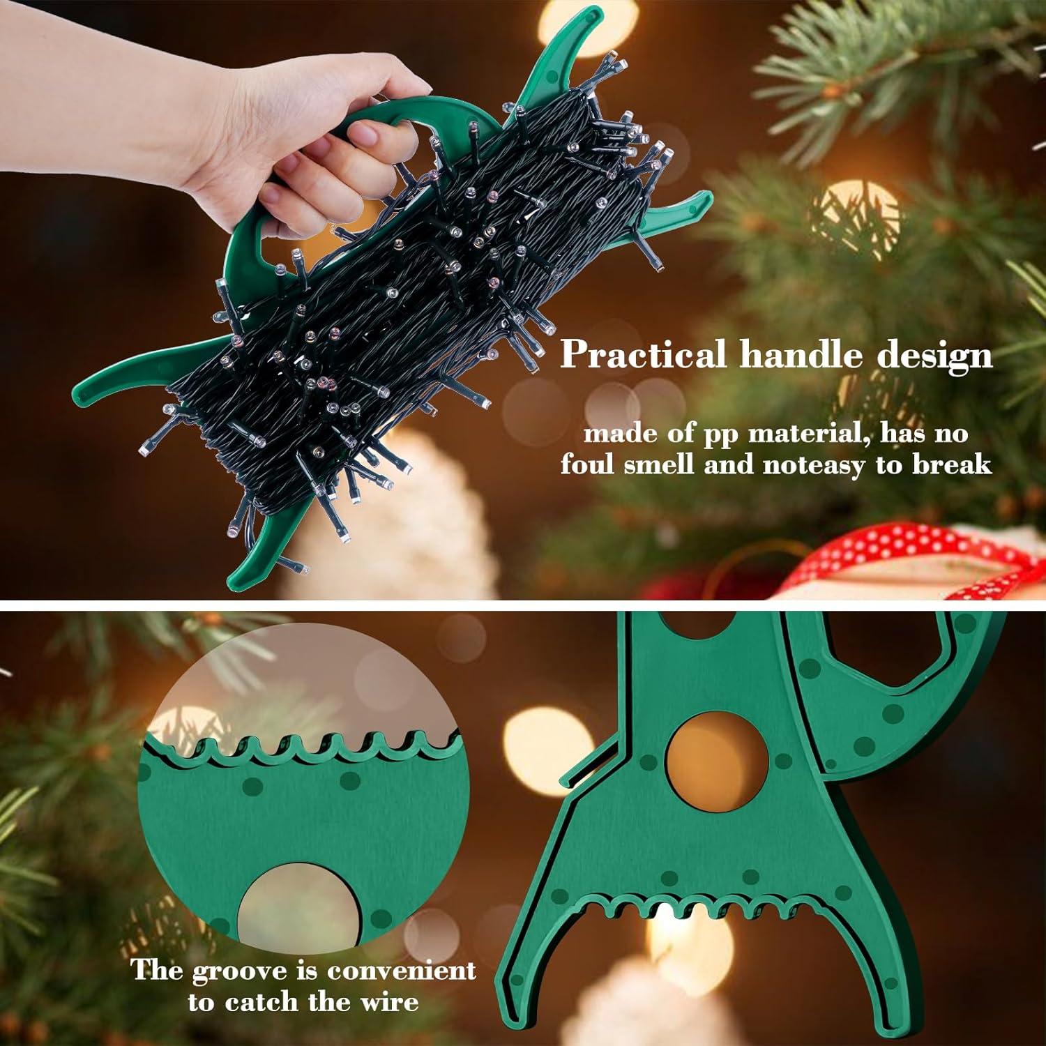 4 Soportes de Almacenamiento de Luces Navidad SUNXIZ Verde