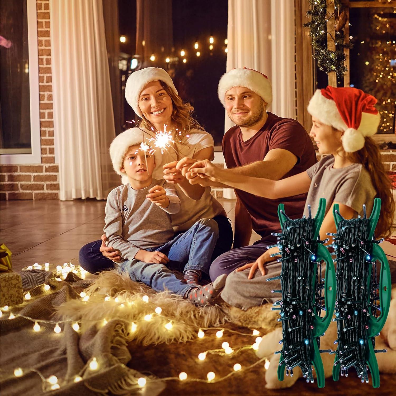 4 Soportes de Almacenamiento de Luces Navidad SUNXIZ Verde