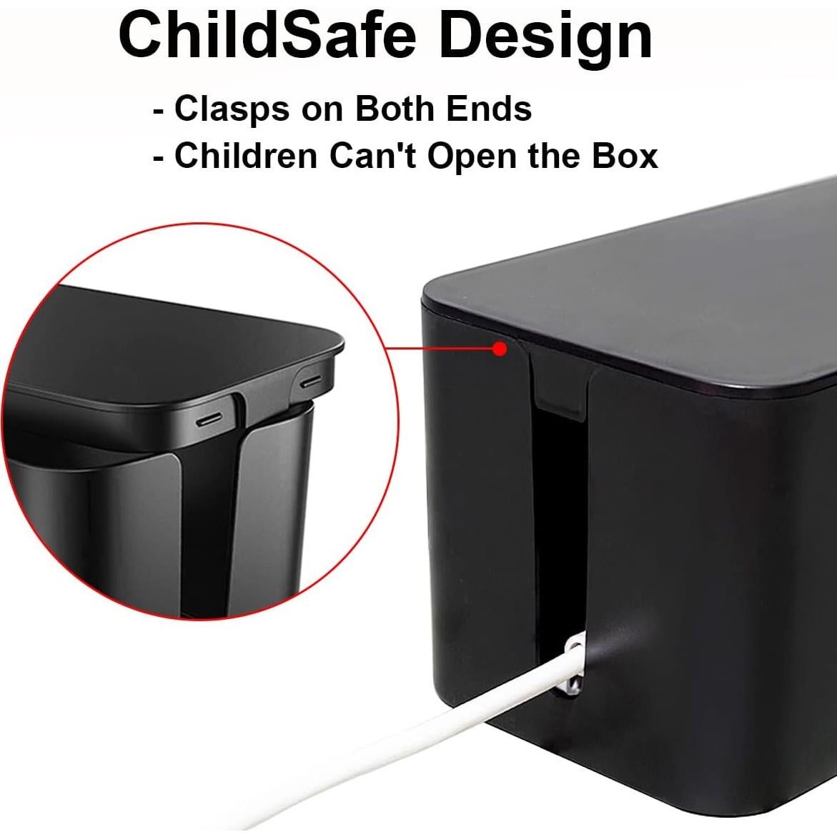 Caja Organizadora de Cables DUNCHATY 3 Tamaños ABS Negro