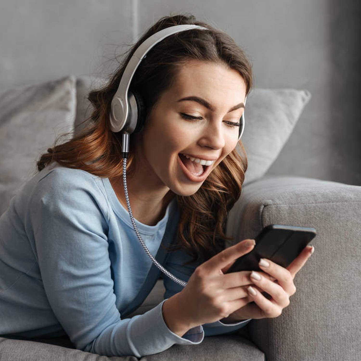 Cable de Extensión de Audio 3.5mm Tan QY 0.3M Plata