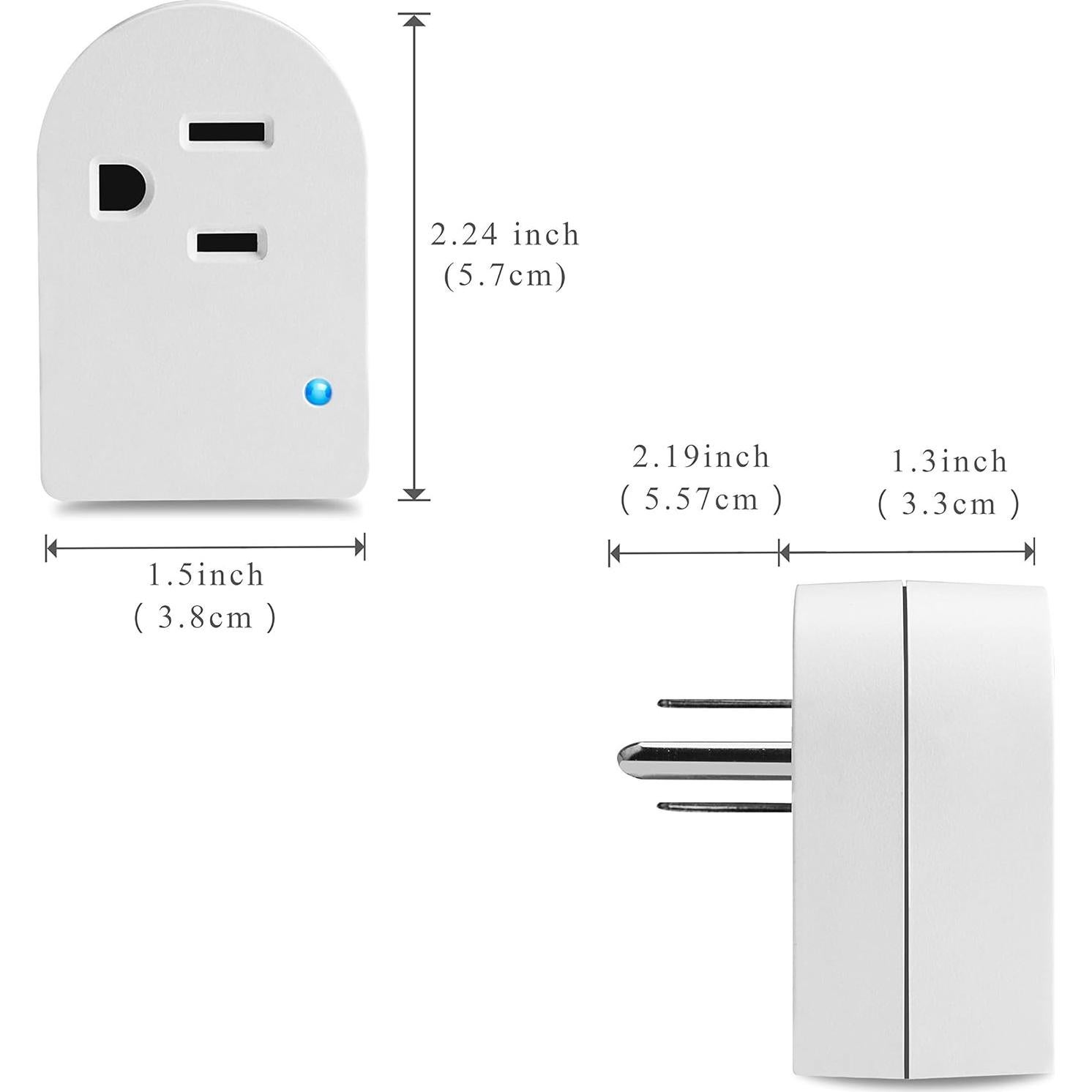 Adaptador de Enchufe Oviitech 4Pack con Protección Sobretensiones 245J