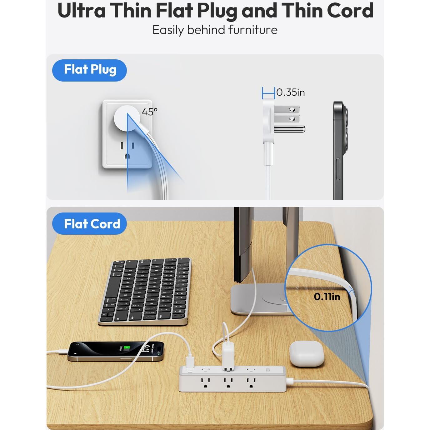 Protector de Sobretensión NTONPOWER 10 PIES 12 Salidas USB