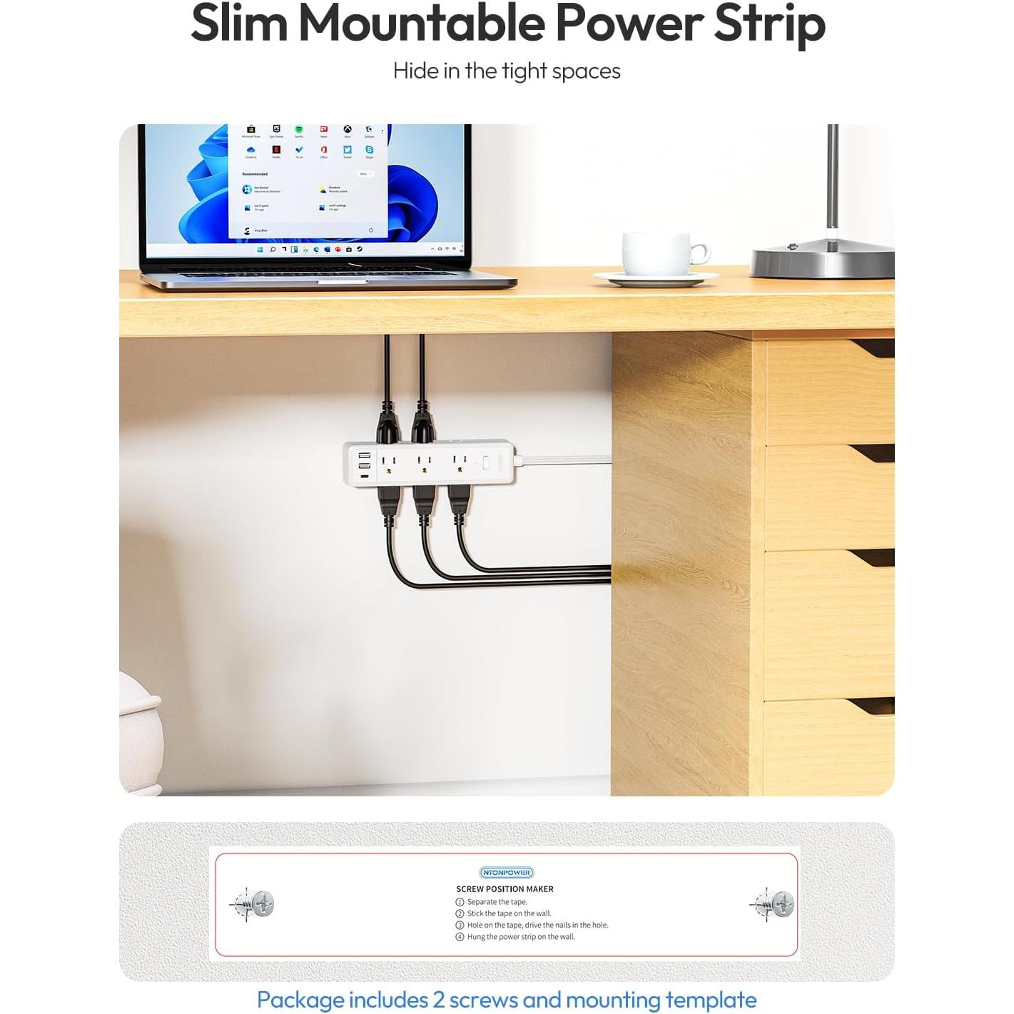 Protector de Sobretensión NTONPOWER 10 PIES 12 Salidas USB