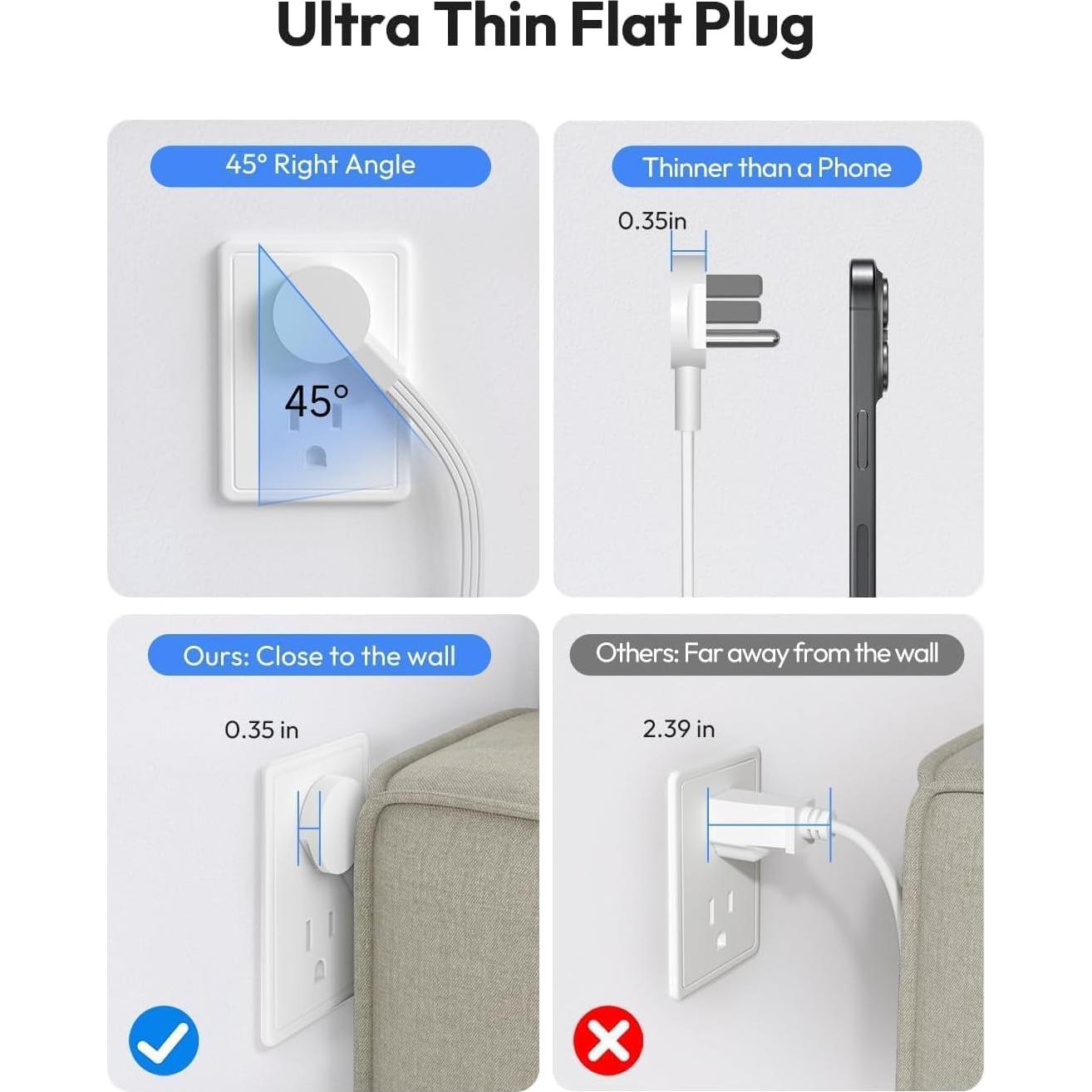 Protector de Sobretensión NTONPOWER 10 PIES 12 Salidas USB