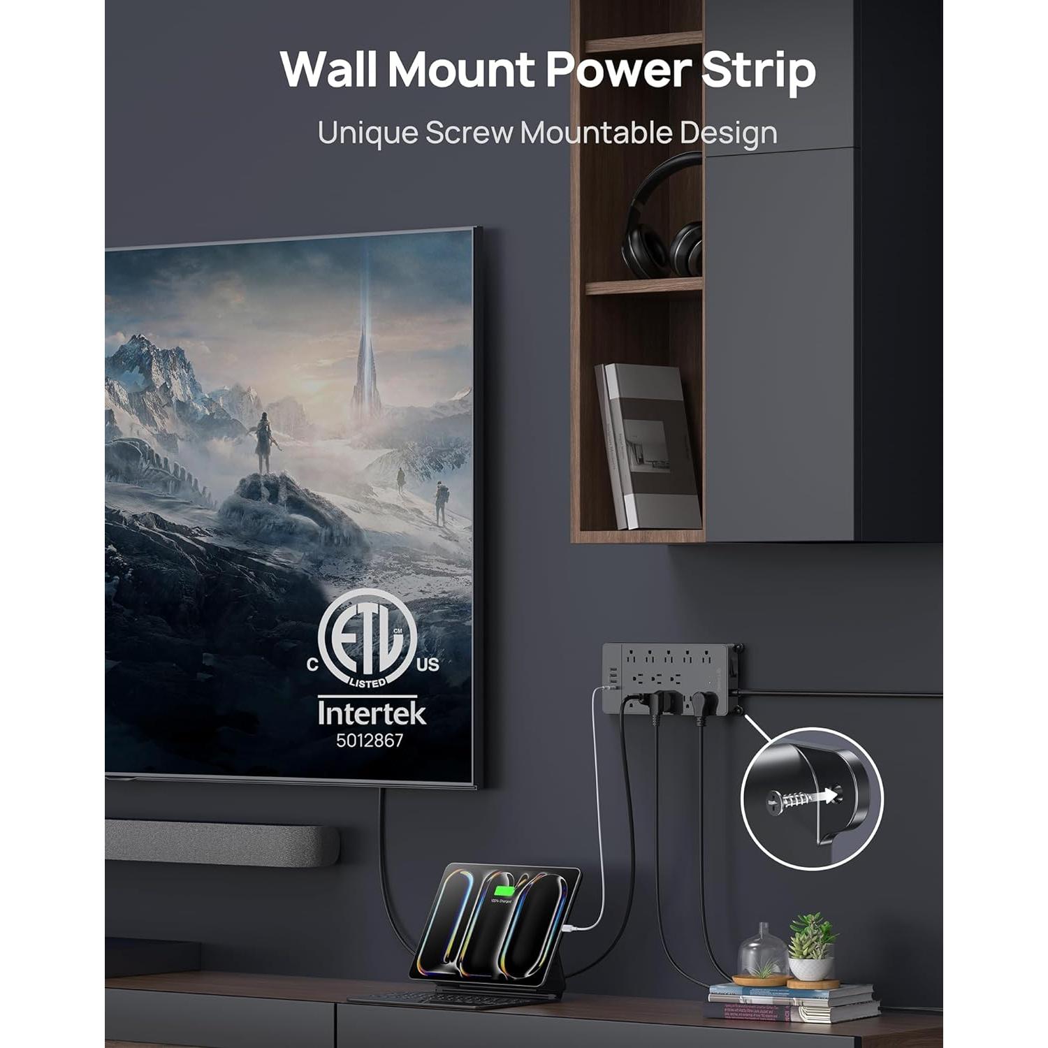 Regleta TROND 13 Salidas AC y 4 USB, 4000 Julios, 1.5m