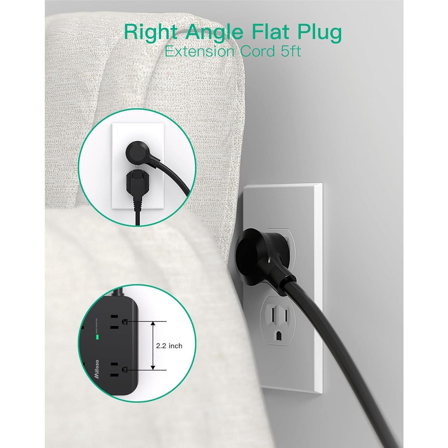 Regleta de Enchufes MifasoPower 8 Salidas con 4 USB 5FT
