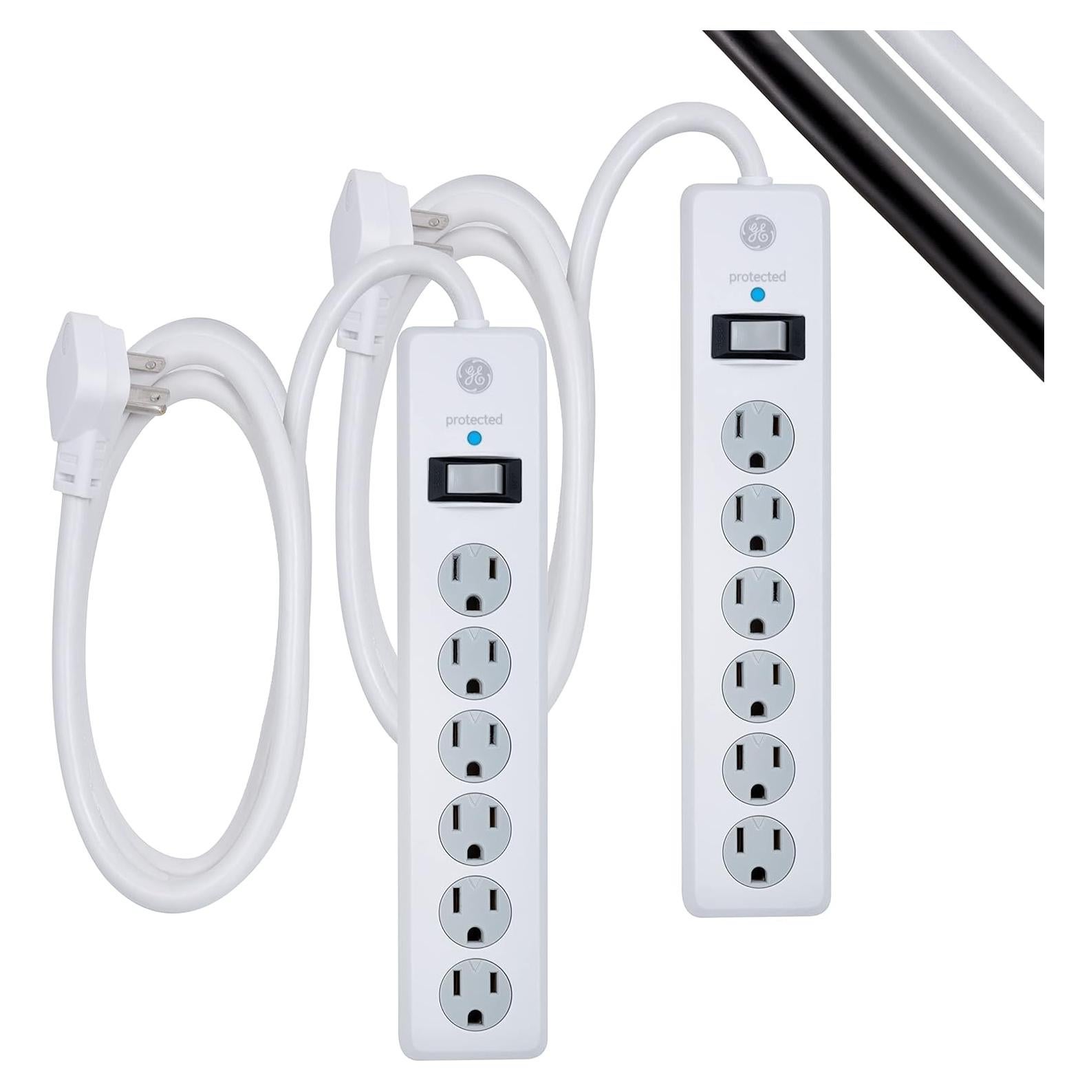 Protector contra sobretensiones GE 6 salidas 800J 2 paquetes