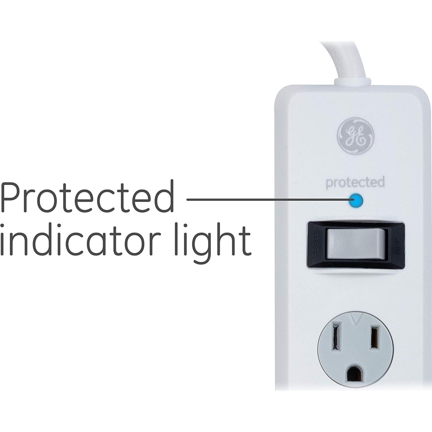 Protector contra sobretensiones GE 6 salidas 800J 2 paquetes