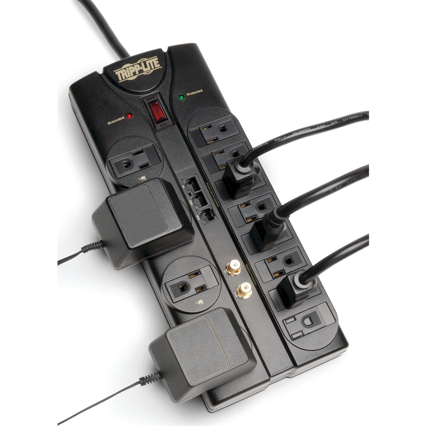 Protector de Sobretensión Tripp Lite 12 Salidas 2.44m Negro