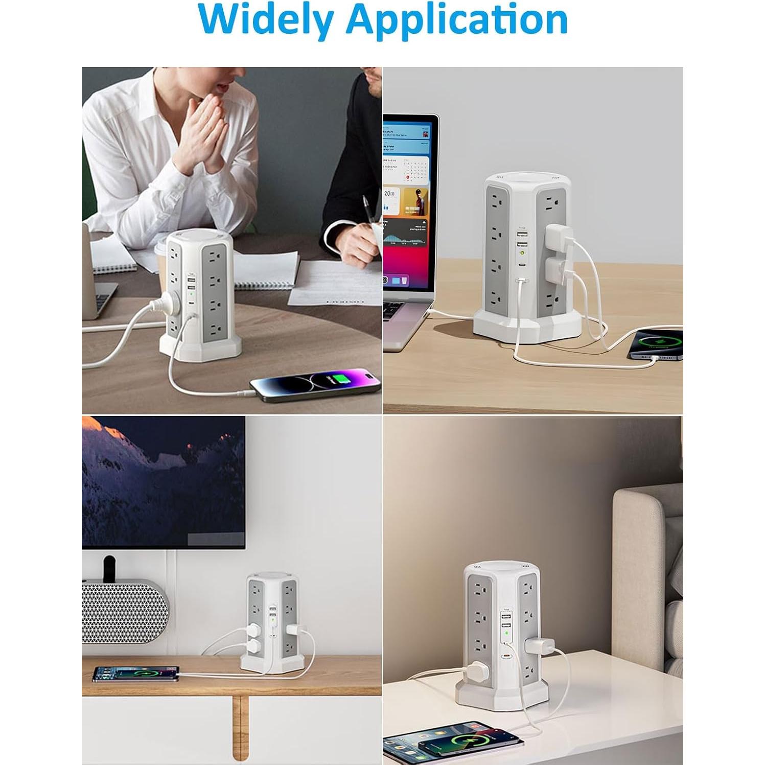 Regleta de Torre Farakara con 16 Salidas AC y 4 USB 20W