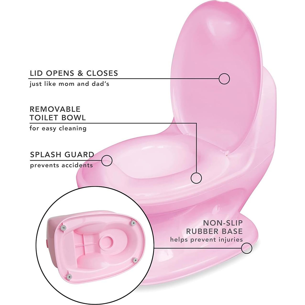 Orinal de Entrenamiento Nuby Rosa con Sonido 18+ Meses