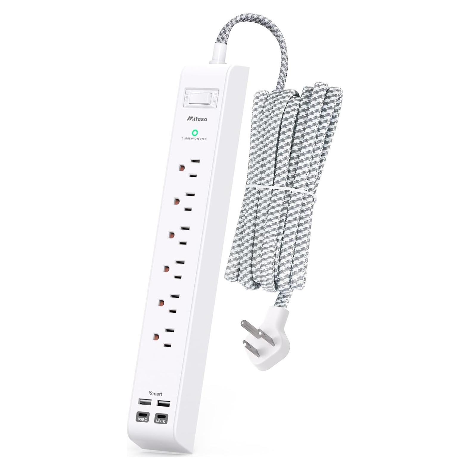 Regleta de Protección MIFASOPOWER 10FT 6 Salidas AC 4 USB