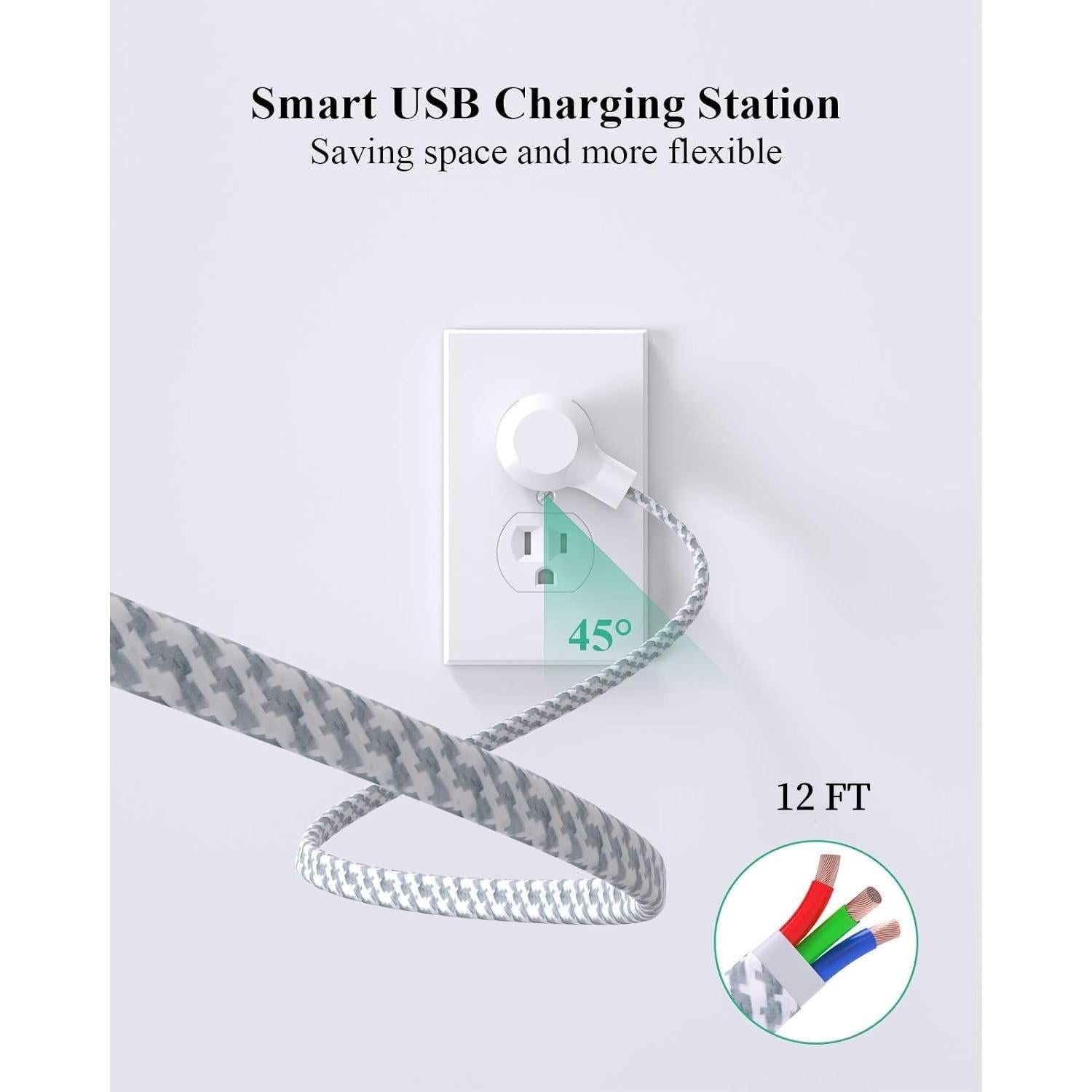 Paquete de 2 Regletas de Energía Mifaso 3.66 m con 6 Salidas y 4 USB