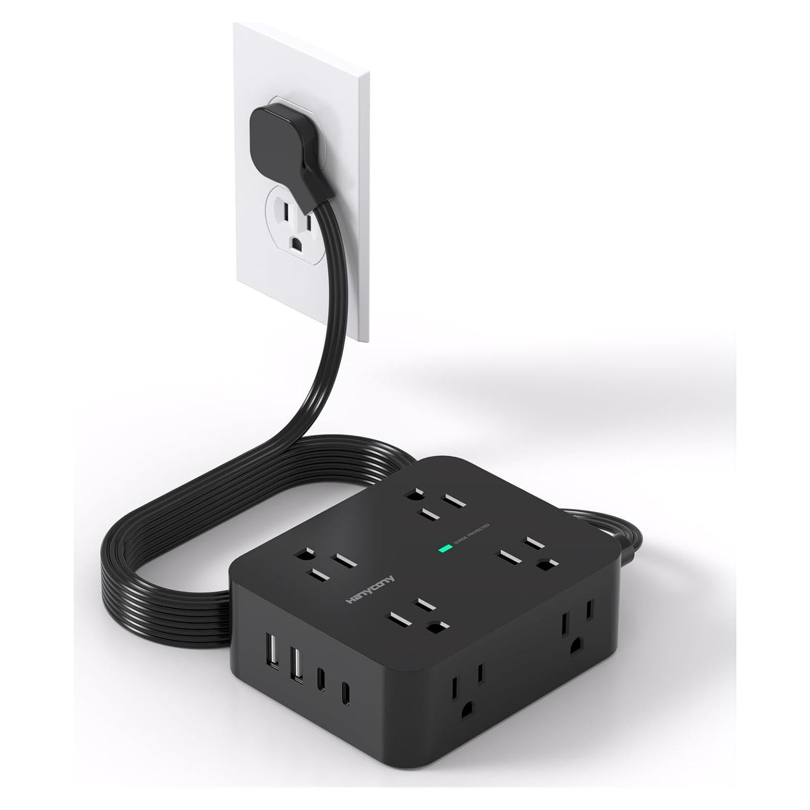 Regleta de Enchufe HANYCONY 8 Salidas y 4 USB-C 5 Pies