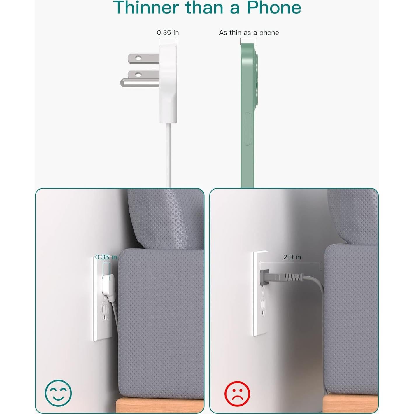 Regleta de Enchufes Plana Addtam 12 Salidas 1.52m Blanca