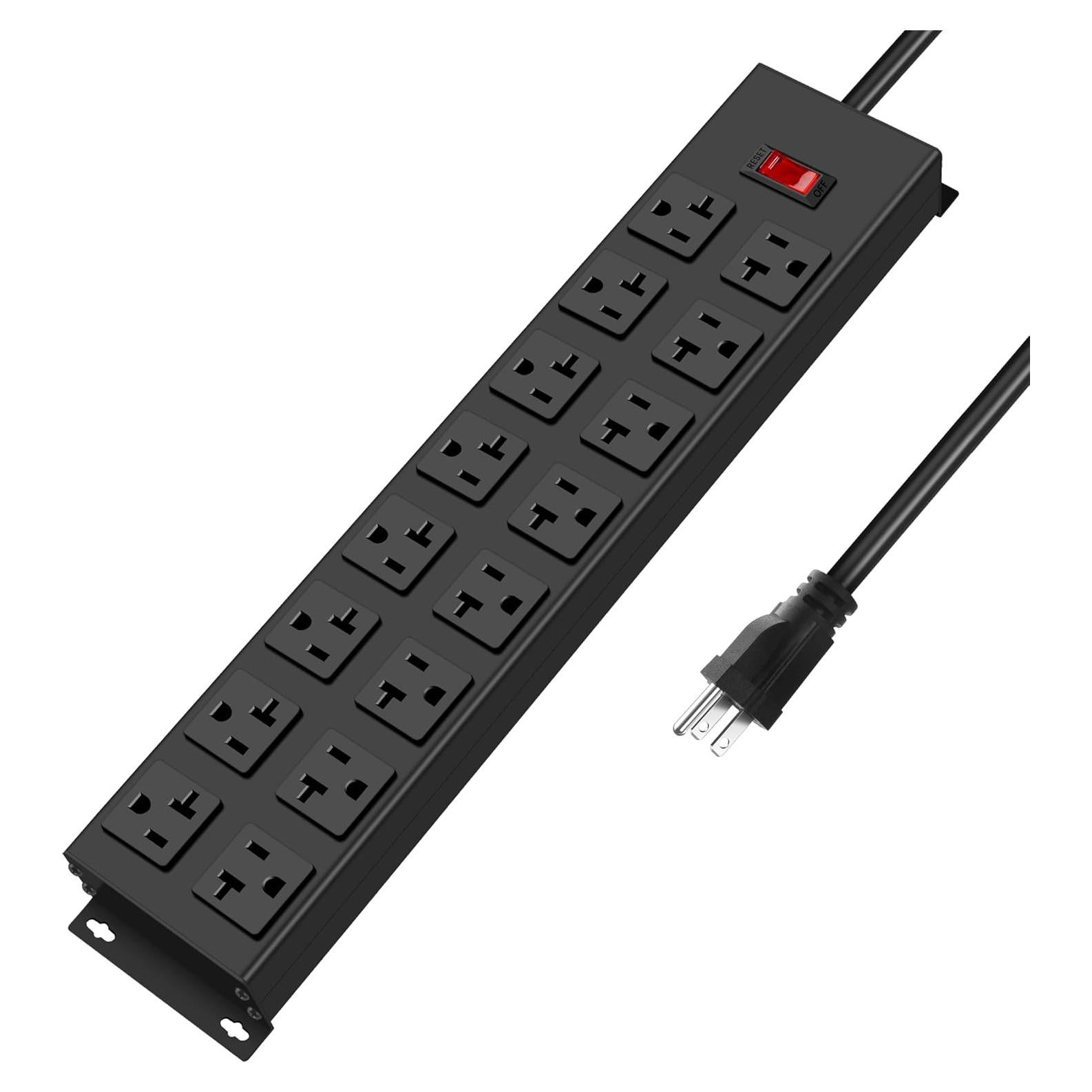 Regleta de 20A JUNNUJ con 16 Salidas y Protección 1.22m