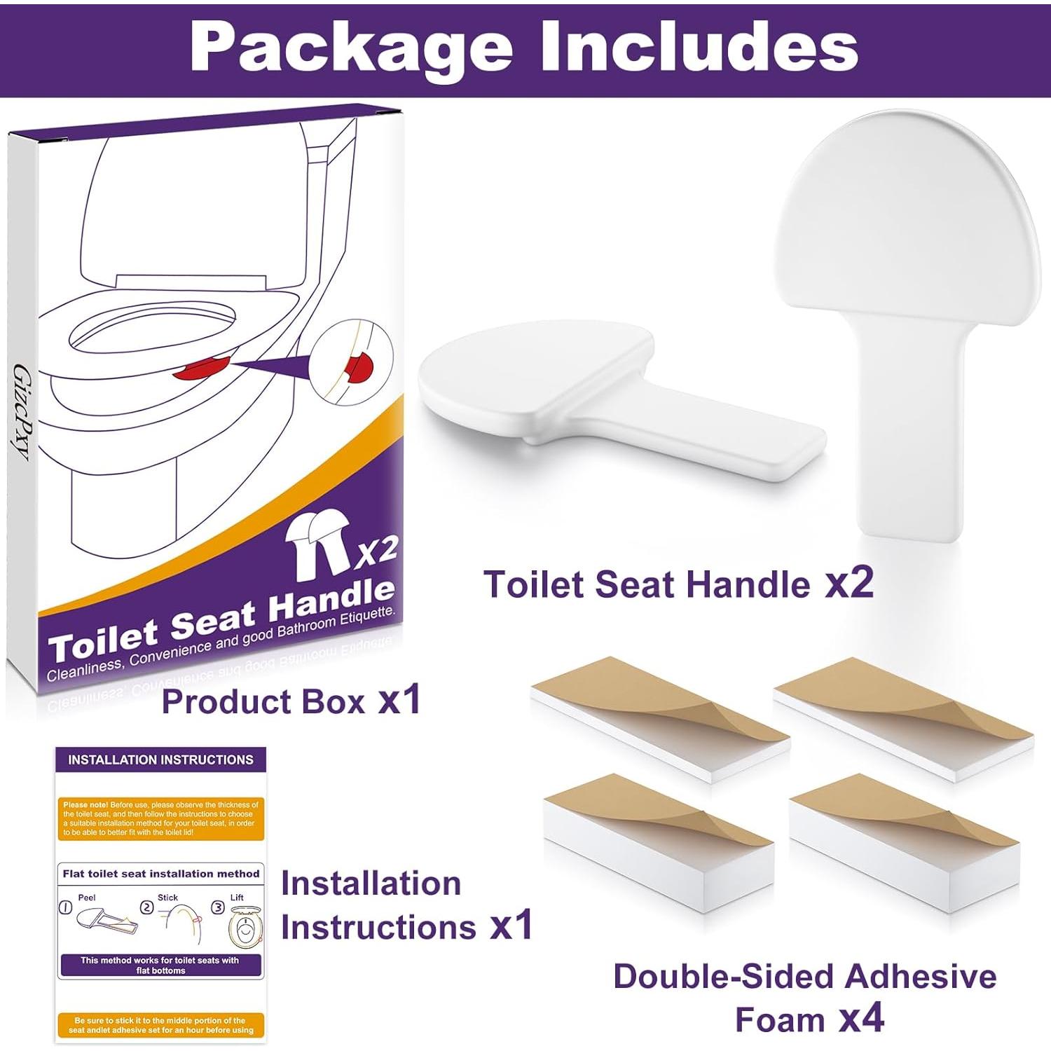 Elevador de Tapa de Inodoro GizcPxy Blanco - Juego de 2 Piezas