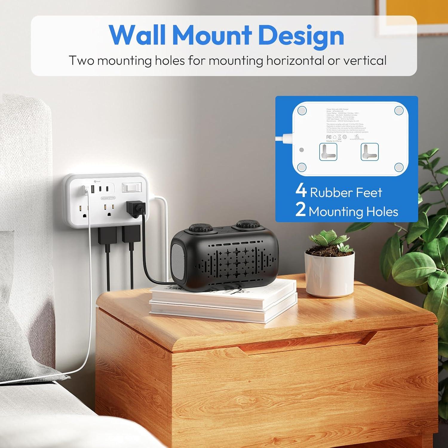 Cable de Extensión NTONPOWER 4.57m con 6 Salidas y 4 USB