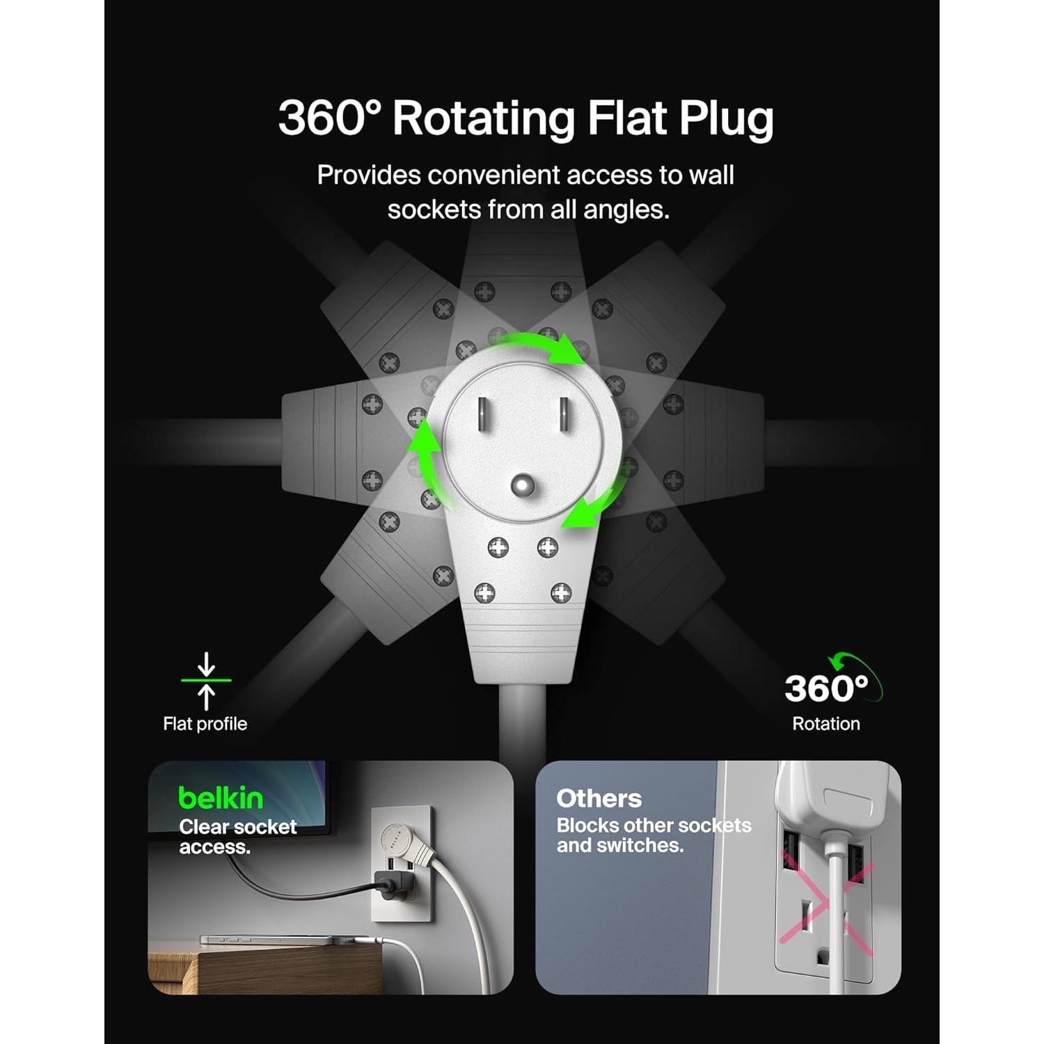 Protector de Sobretensión Belkin 6 Salidas 1080 Julios 1.8m