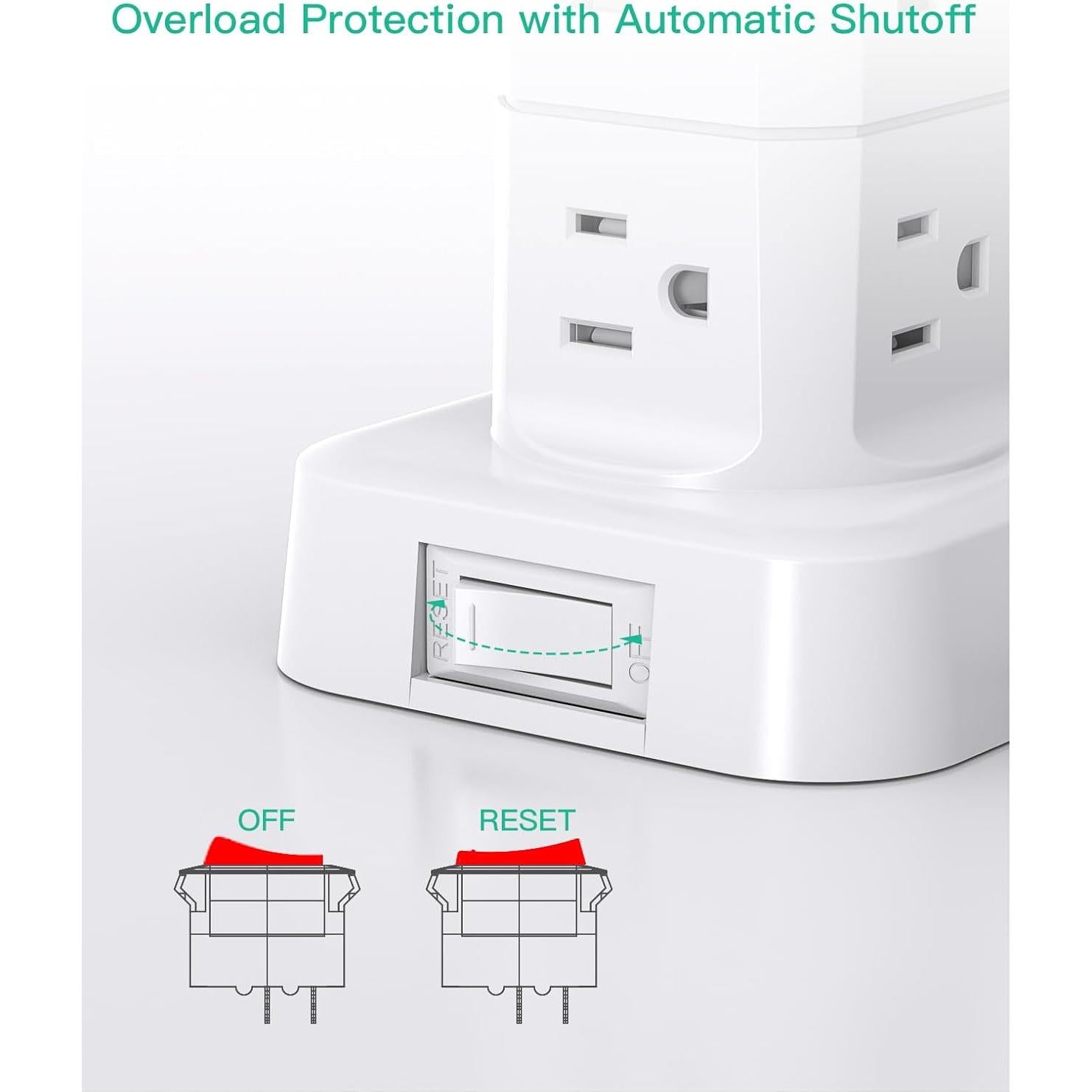 Regleta de Poder MIFASOPOWER 12 Salidas 4 USB 1.83m