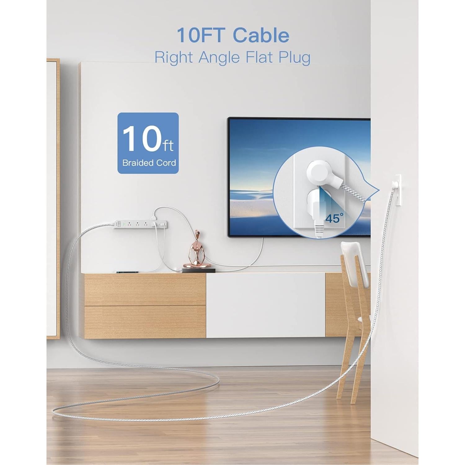 Regleta de Extensión One Beat 3m con 8 Salidas AC y 3 USB