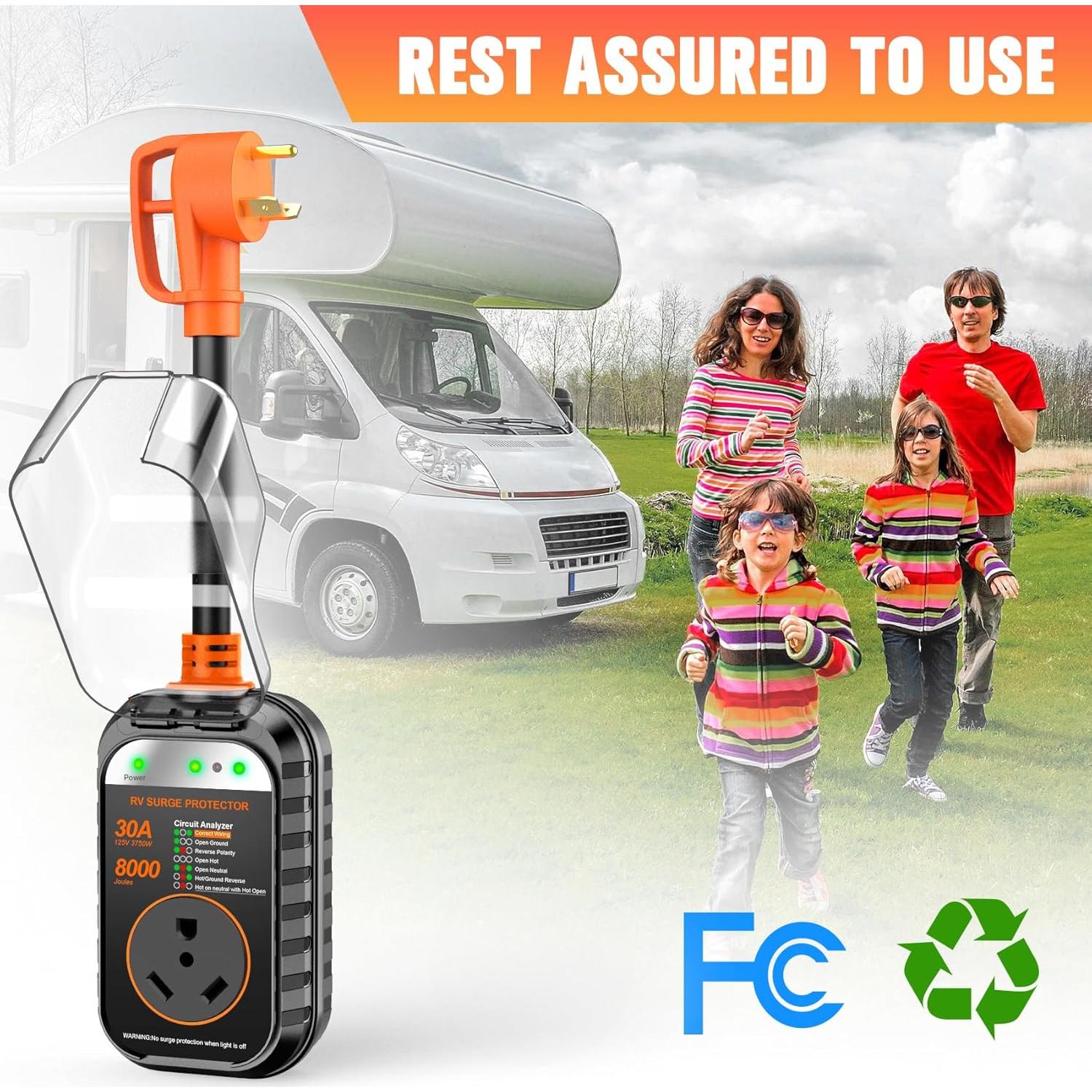 Protector de Sobretensión GEARGO FC-03 30A Portátil Impermeable