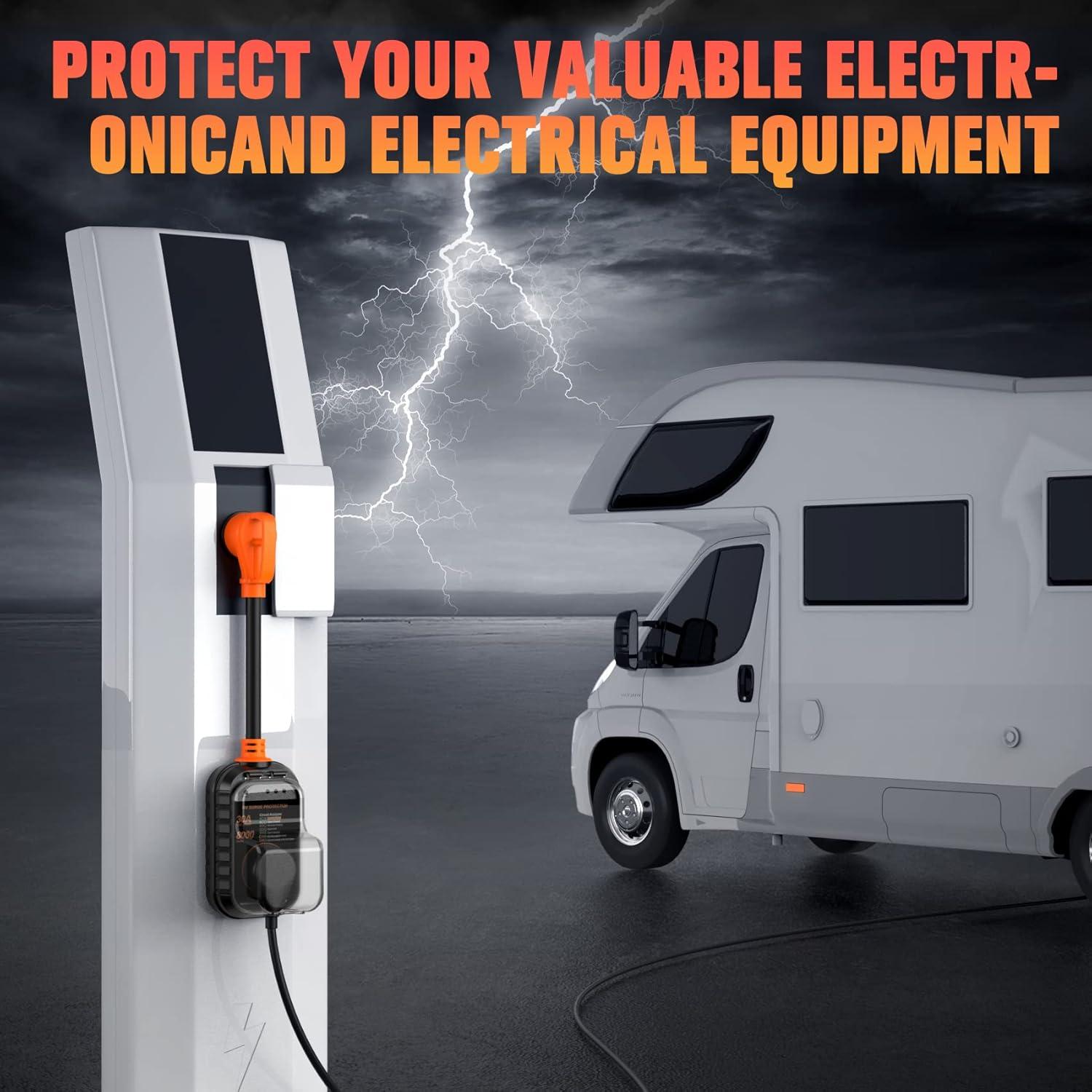 Protector de Sobretensión GEARGO FC-03 30A Portátil Impermeable