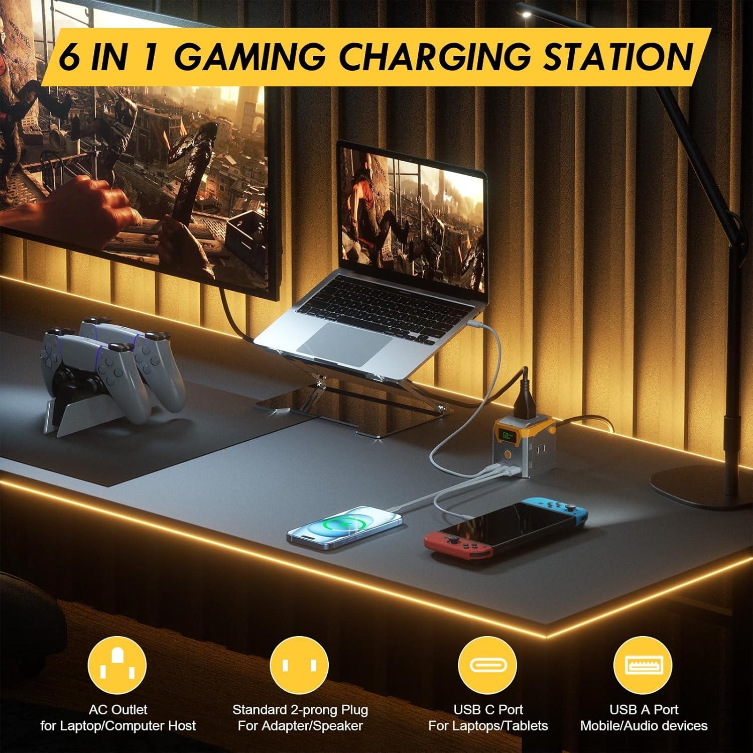 Estación de Carga Multi GaN 68W Kungfuking con Pantalla TFT