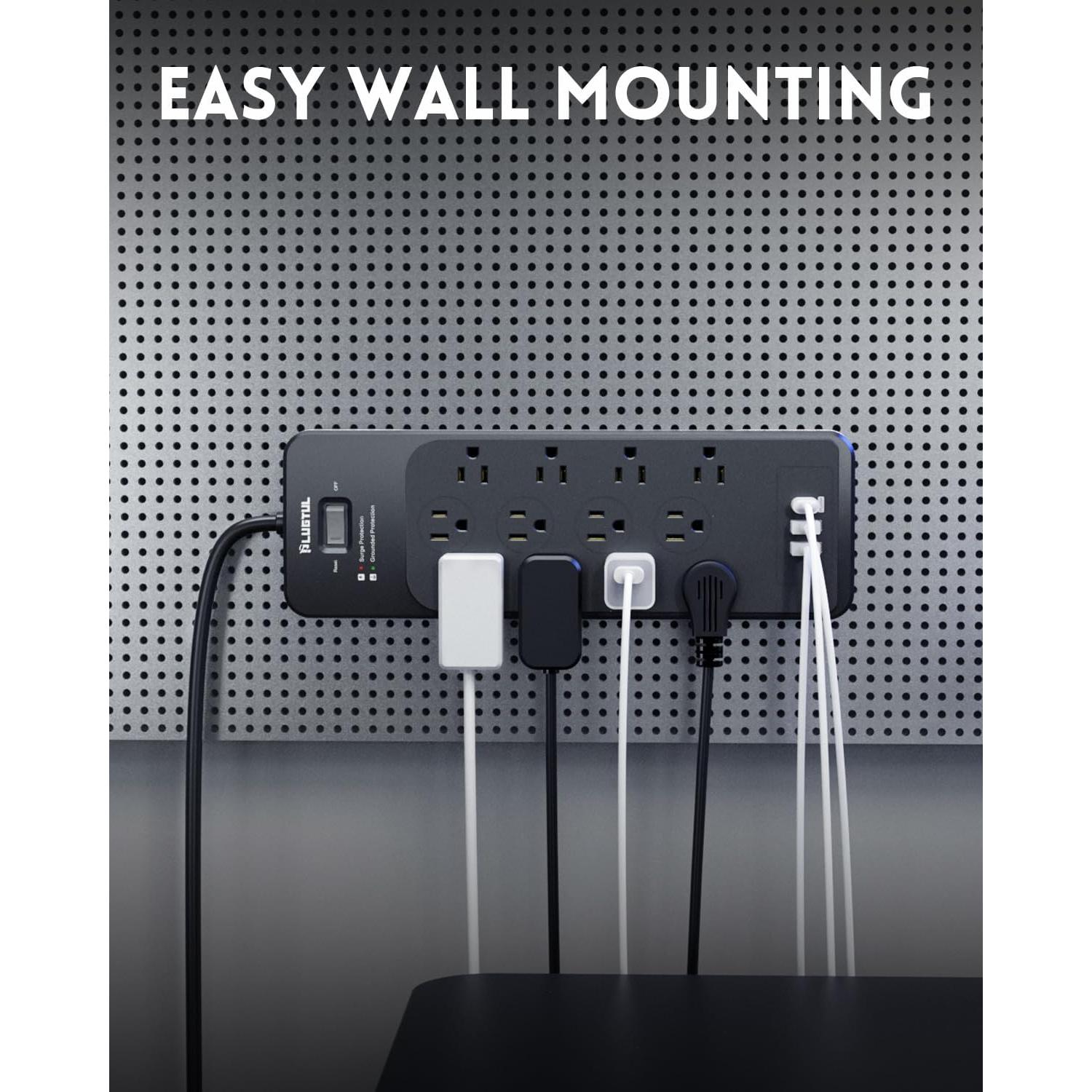 Protector de Sobretensión PLUGTUL 5FT 4080J 12 Salidas USB-C