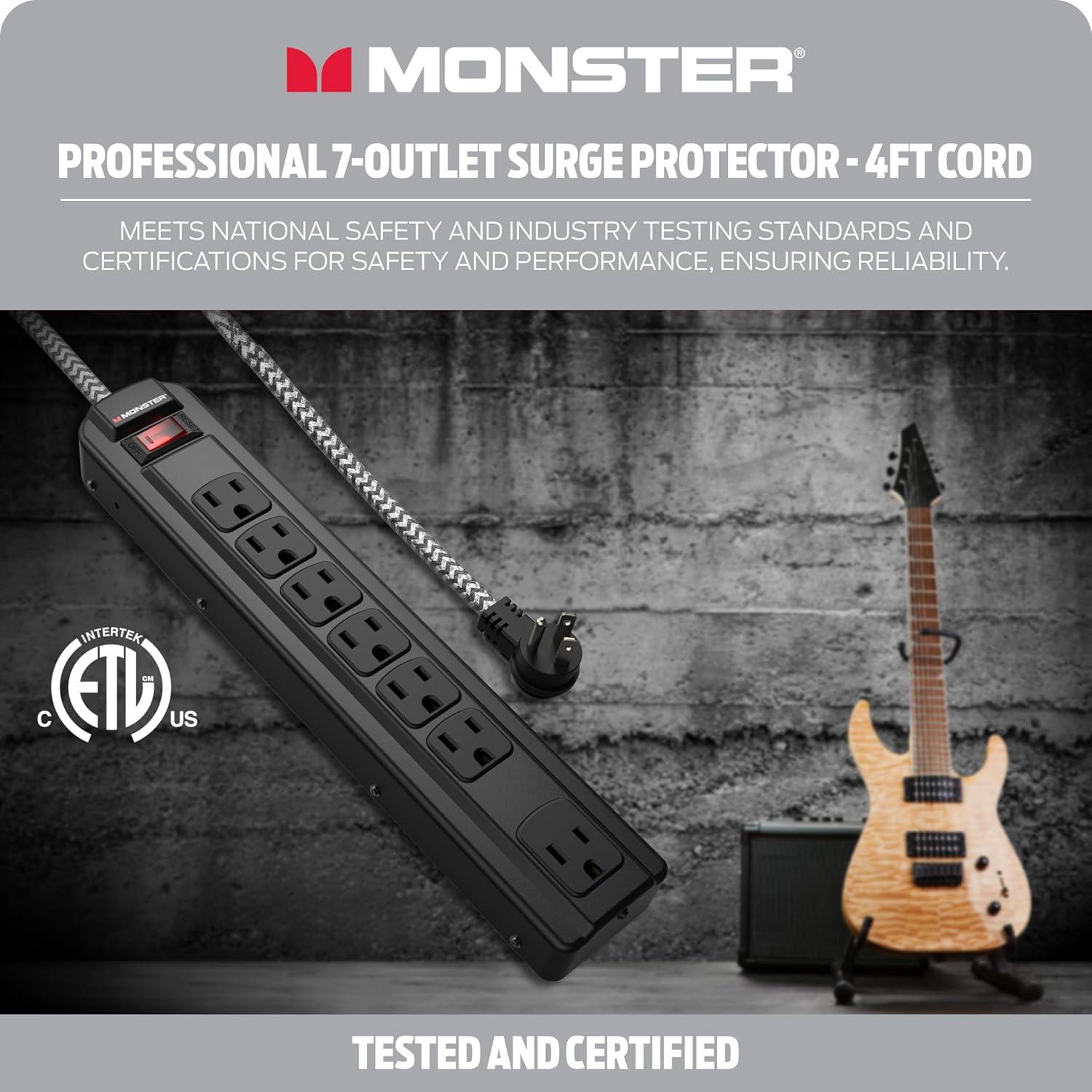 Protector de Sobretensión Monster Pro MI 1350J 7 Salidas 1.22m