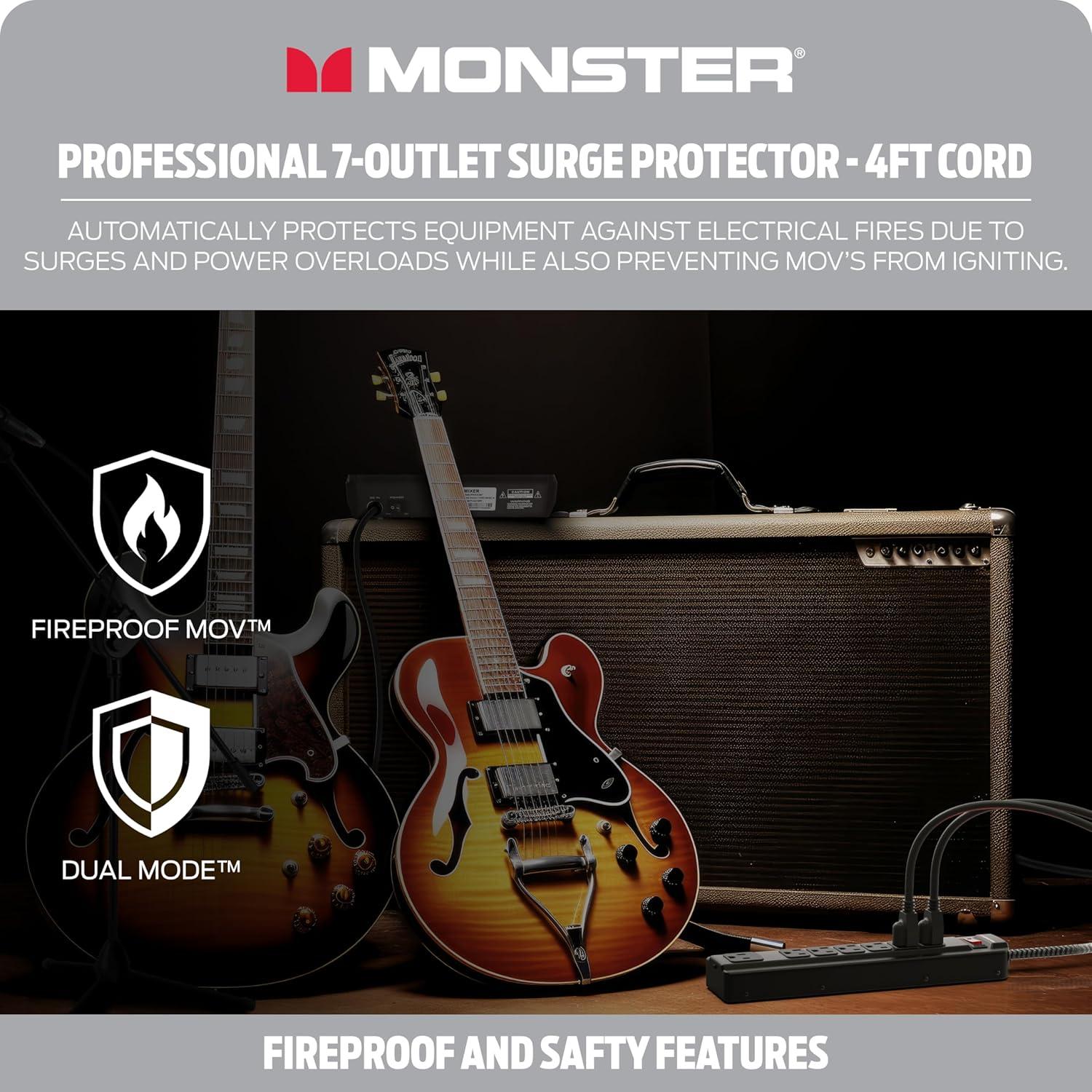 Protector de Sobretensión Monster Pro MI 1350J 7 Salidas 1.22m