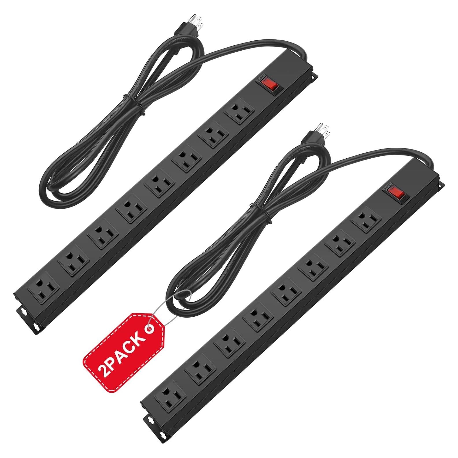 Regleta de Pared HHSOET 8 Salidas Metal 1.83m con Interruptor