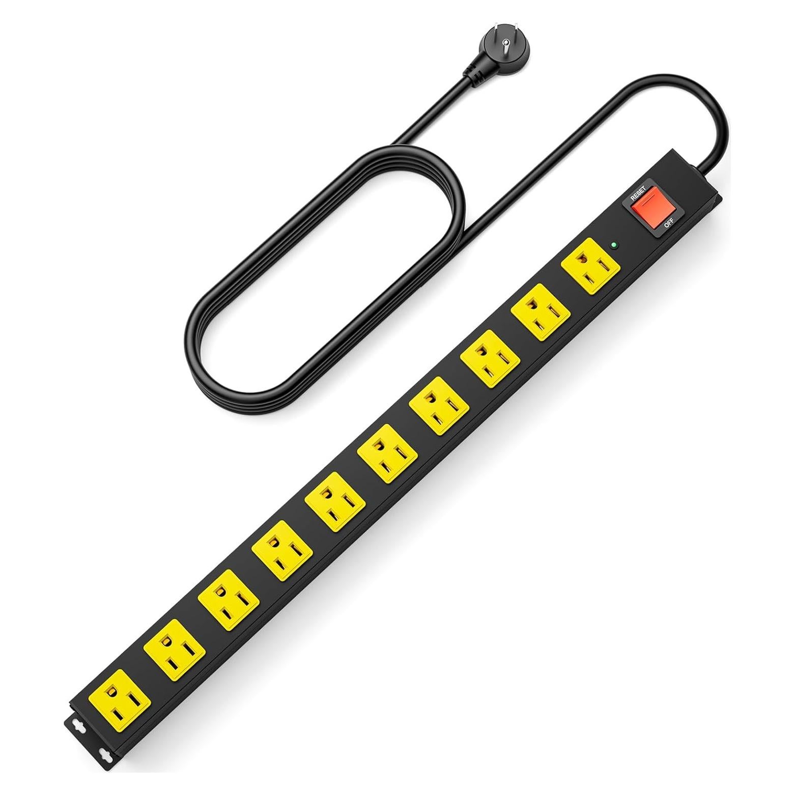 Regleta de Metal OKCHILD 10 Salidas 2100J 1.83m Montable