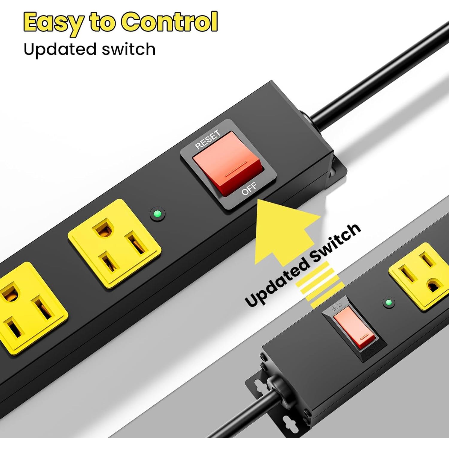 Regleta de Metal OKCHILD 10 Salidas 2100J 1.83m Montable