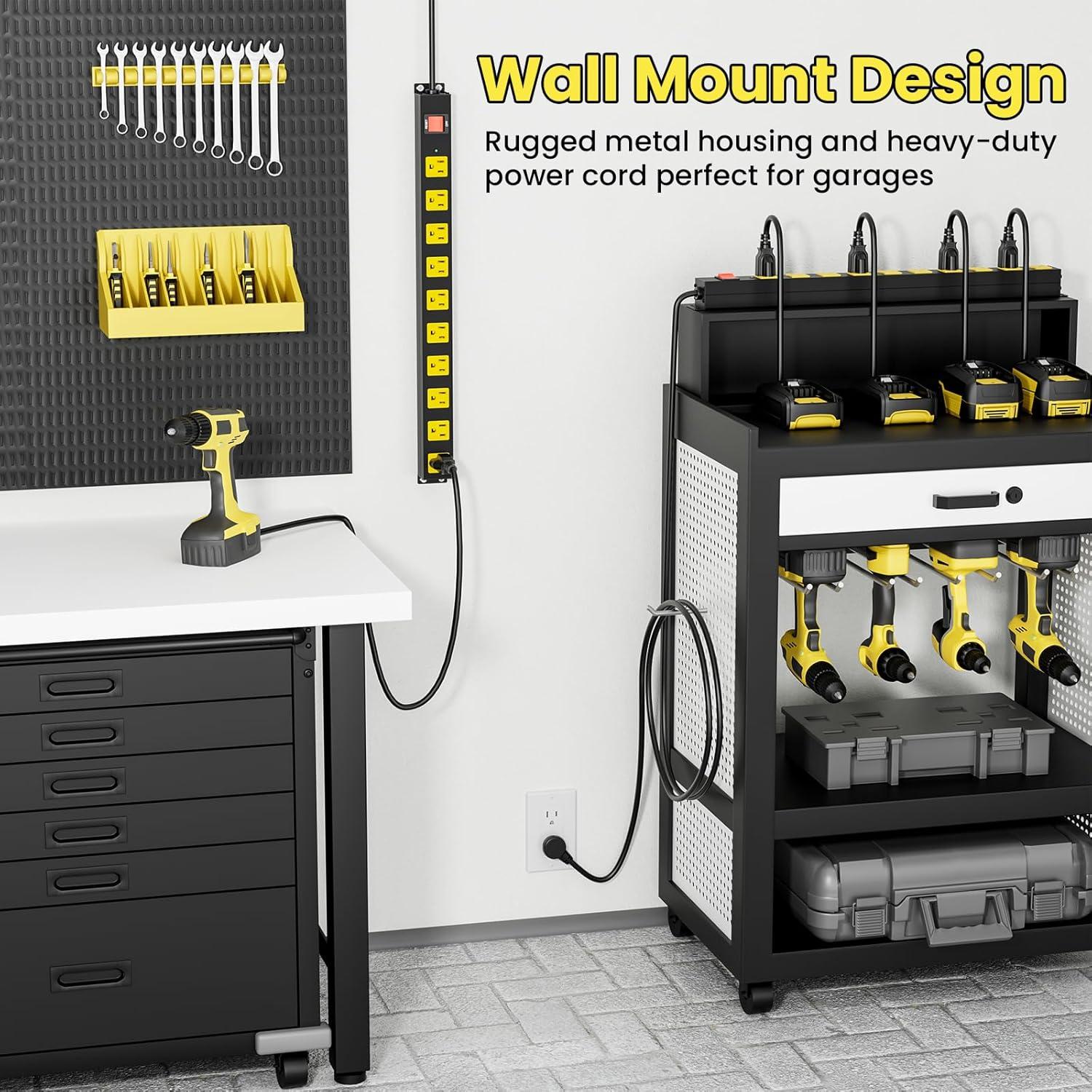 Regleta de Metal OKCHILD 10 Salidas 2100J 1.83m Montable