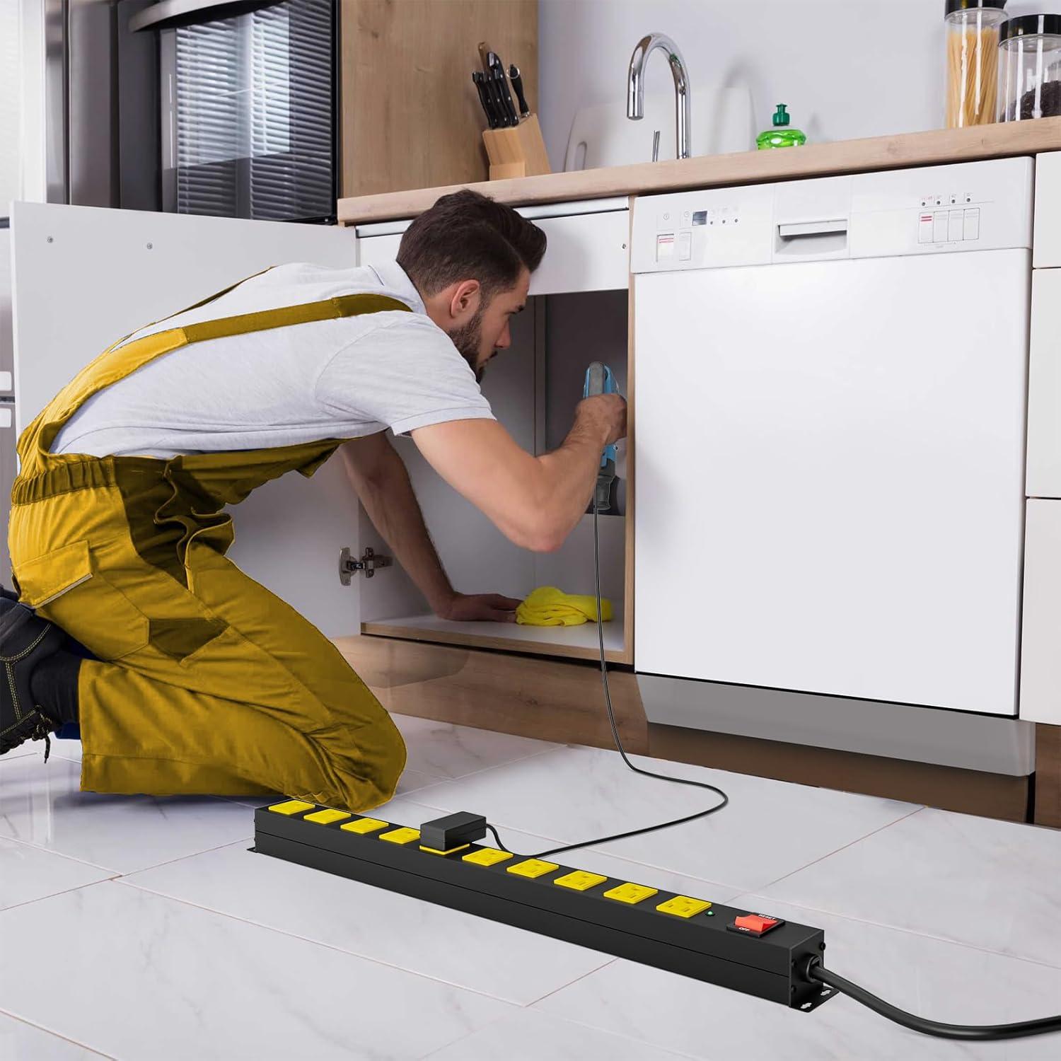 Regleta de Metal OKCHILD 10 Salidas 2100J 1.83m Montable