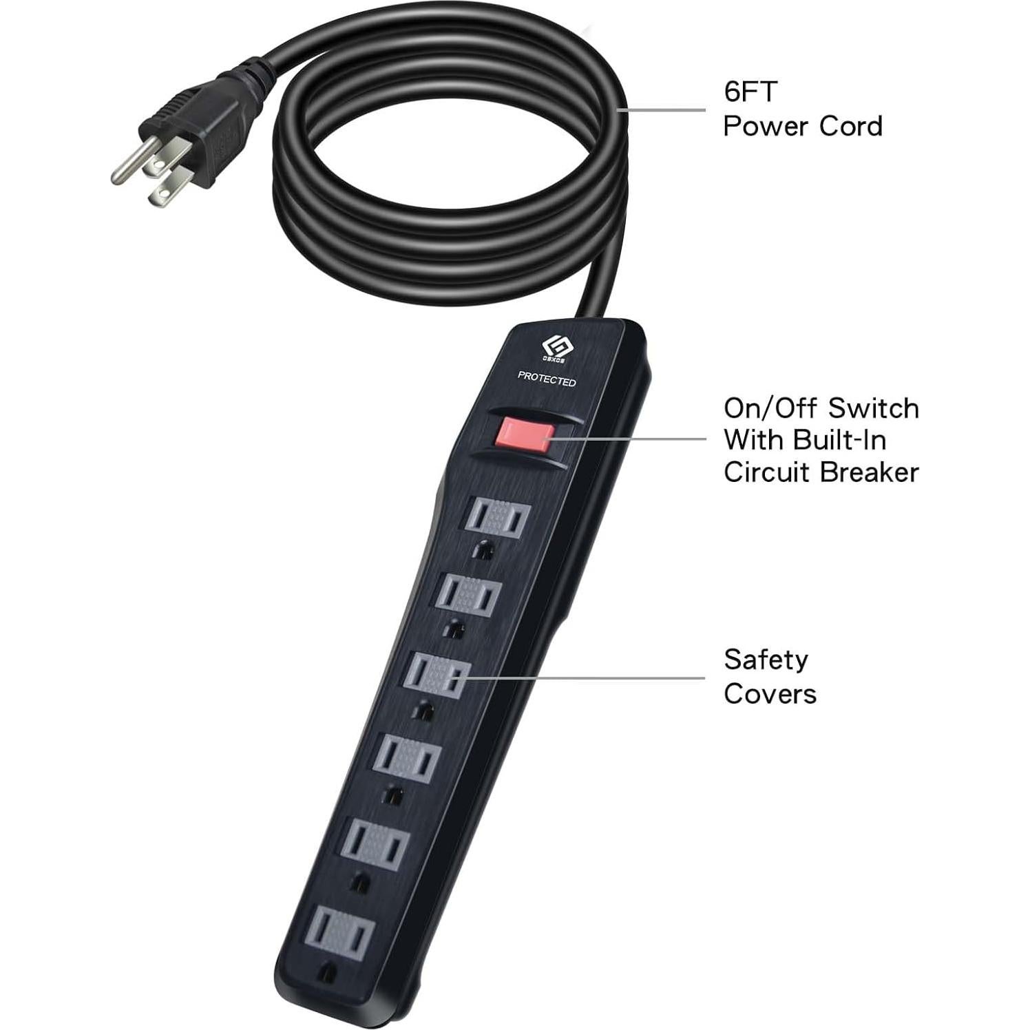 Regleta de Protección Sobretensiones OSKOS 6 Salidas 1.83m 500J