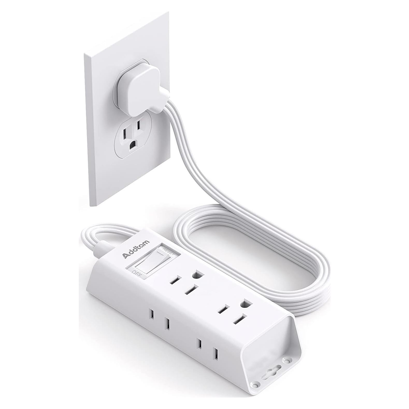 Regleta de Enchufes Planos Addtam 6 Salidas 1.52m Blanca