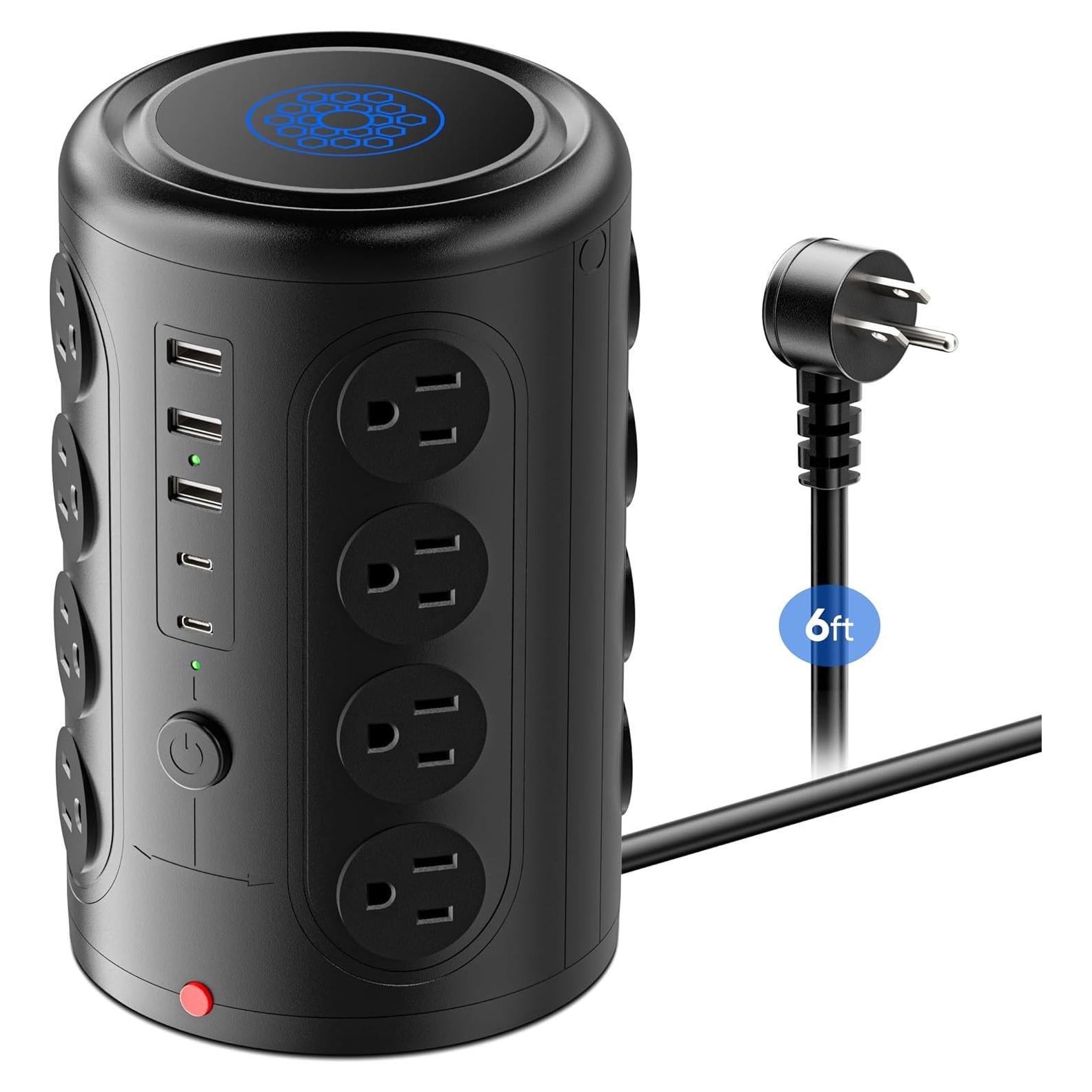 Torre de Regletas de Potencia TenTrend 16 Salidas 5 USB 1.83m