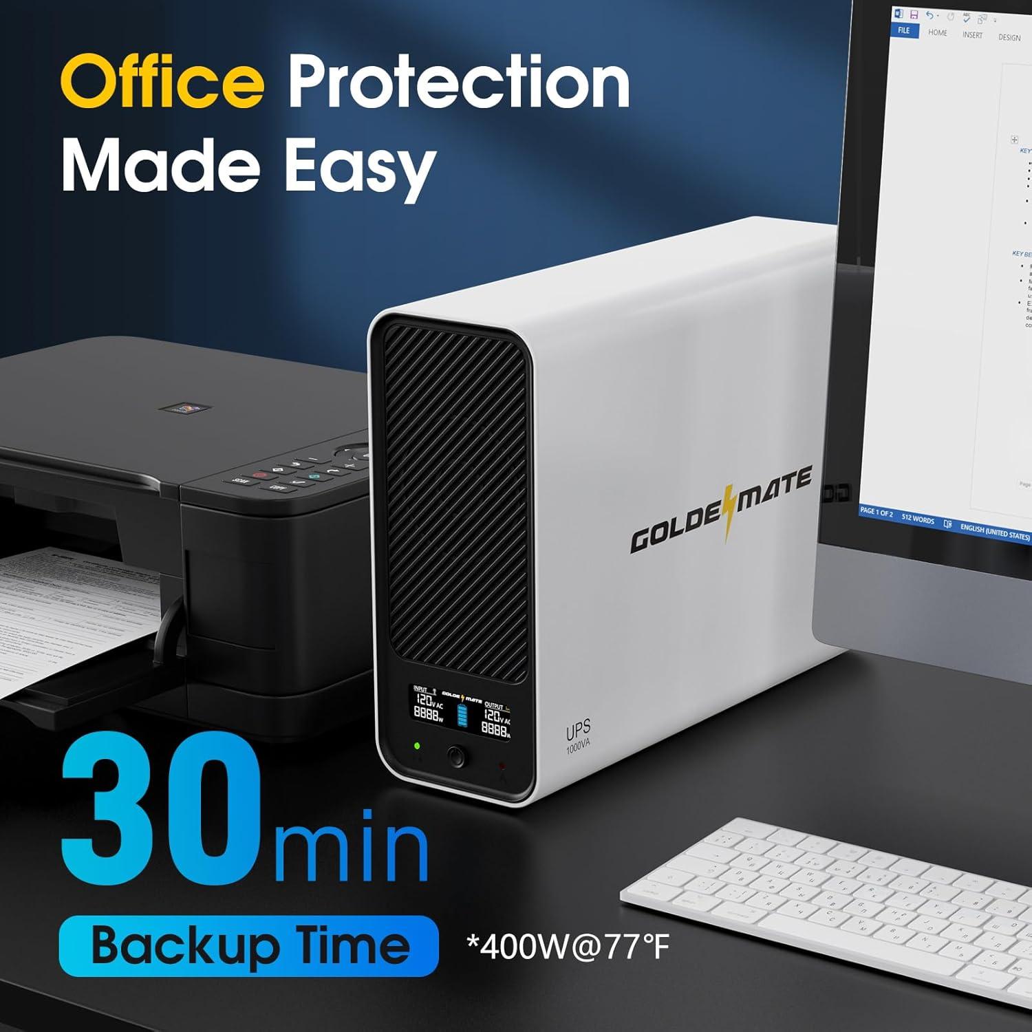 UPS de Batería LiFePO4 1000VA/800W GOLDENMATE Pro 2025