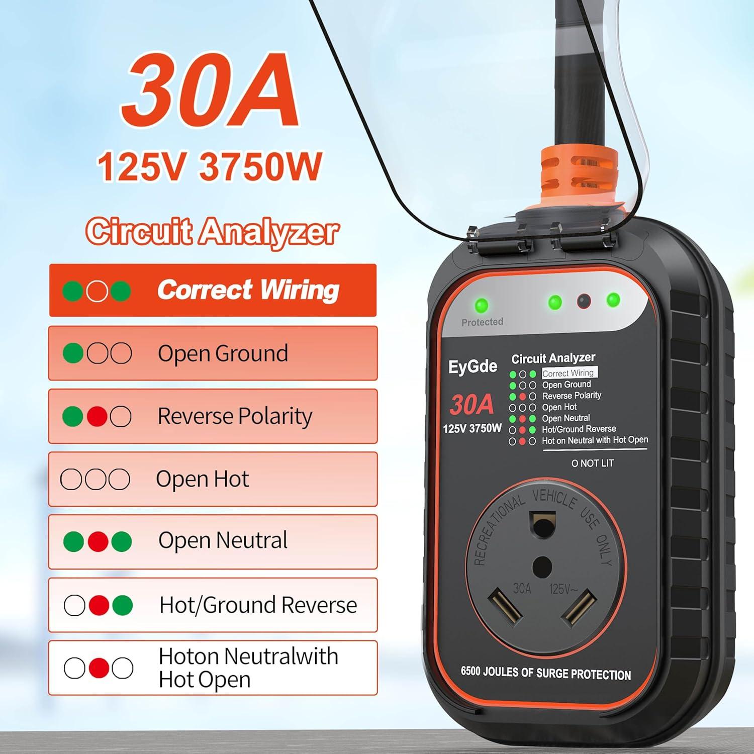 Protector de Sobretensión EyGde FC03 30A con Cubierta Impermeable